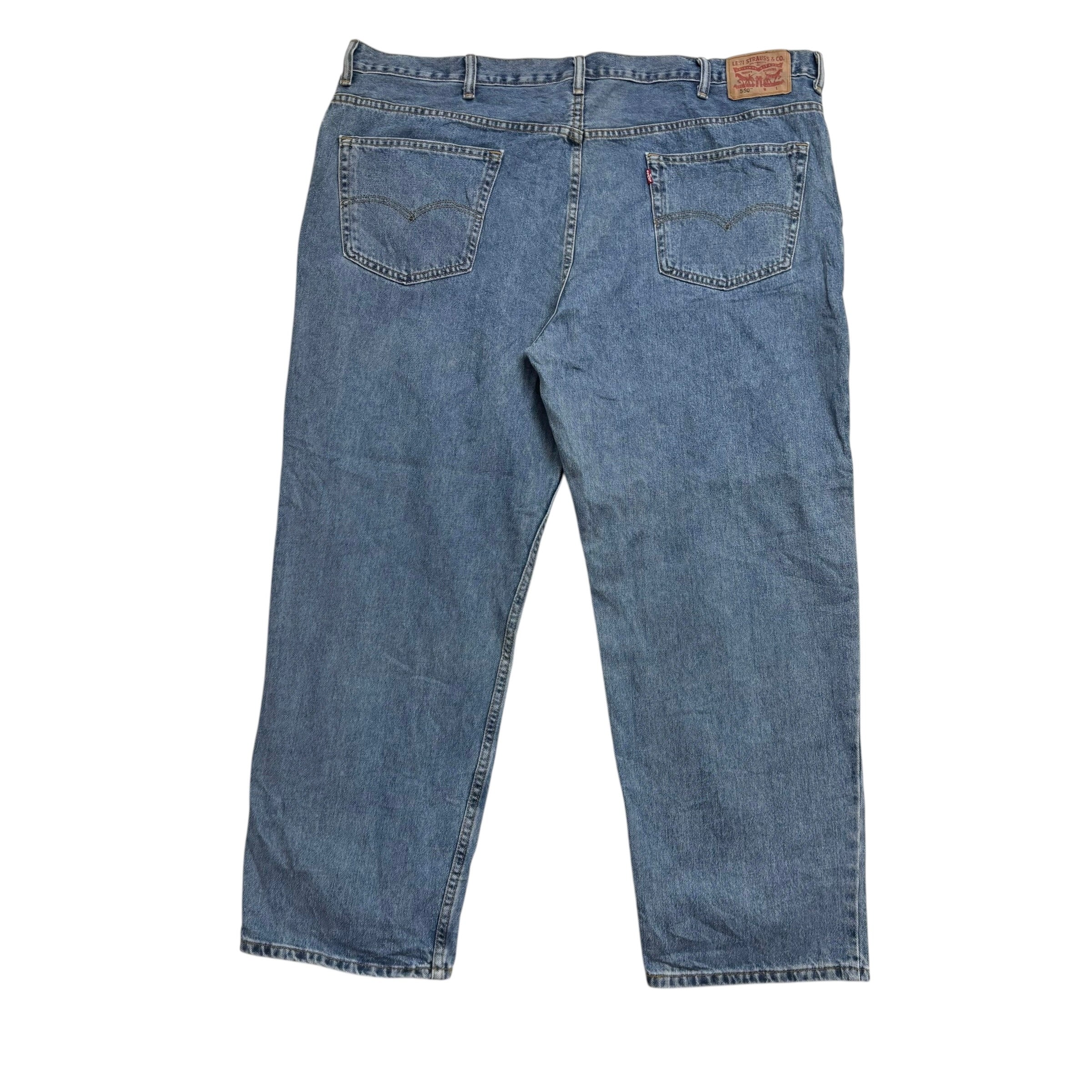 Levis 550 Jeans W48 L30 Mens Mid Blue Baggy Relaxed Straight Fit Denim (E)