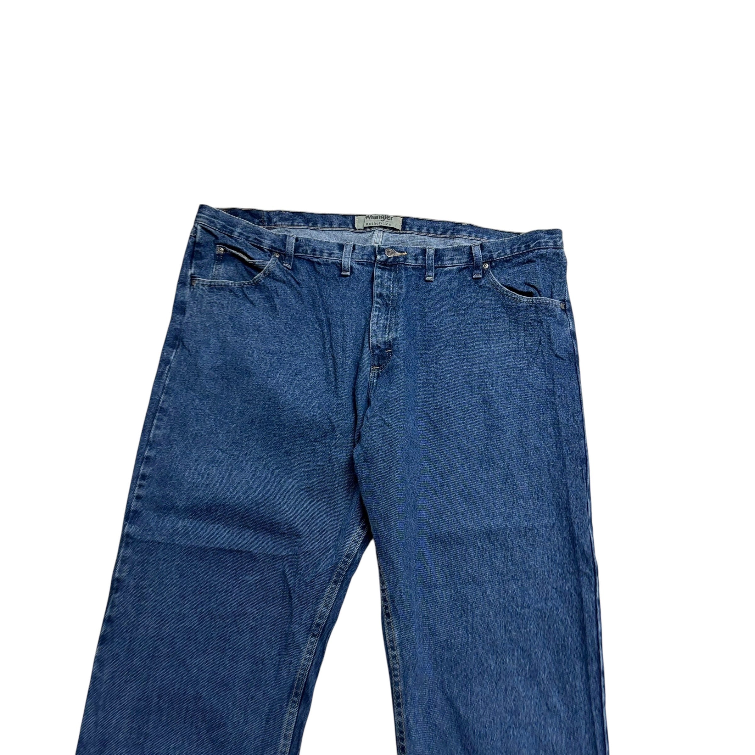 Wrangler Jeans W48 L30 Mens Mid Blue Relaxed Straight Fit Denim (E)