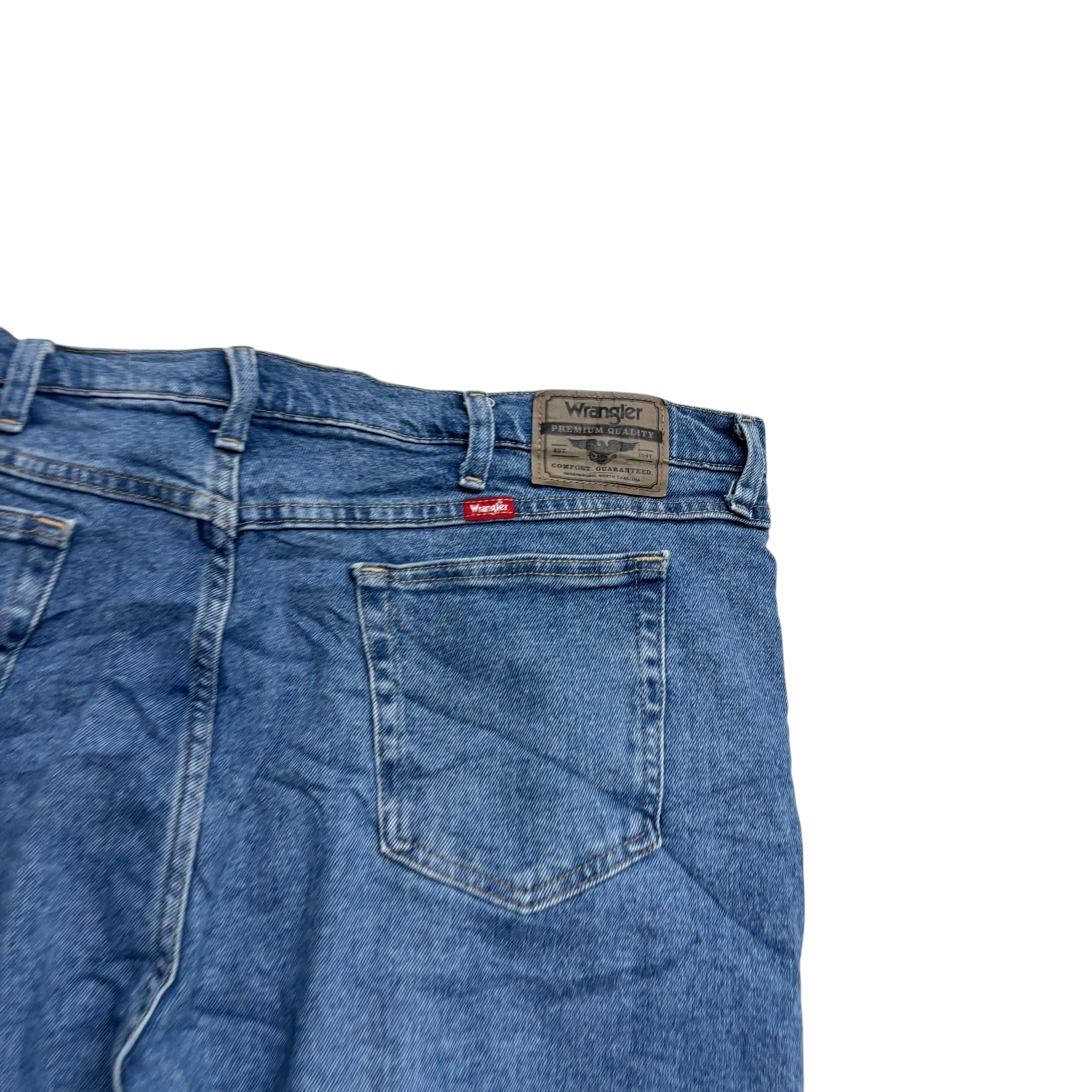 Wrangler Jeans W44 L30 Mens Mid Blue Regular Straight Fit Stretch Denim (E)