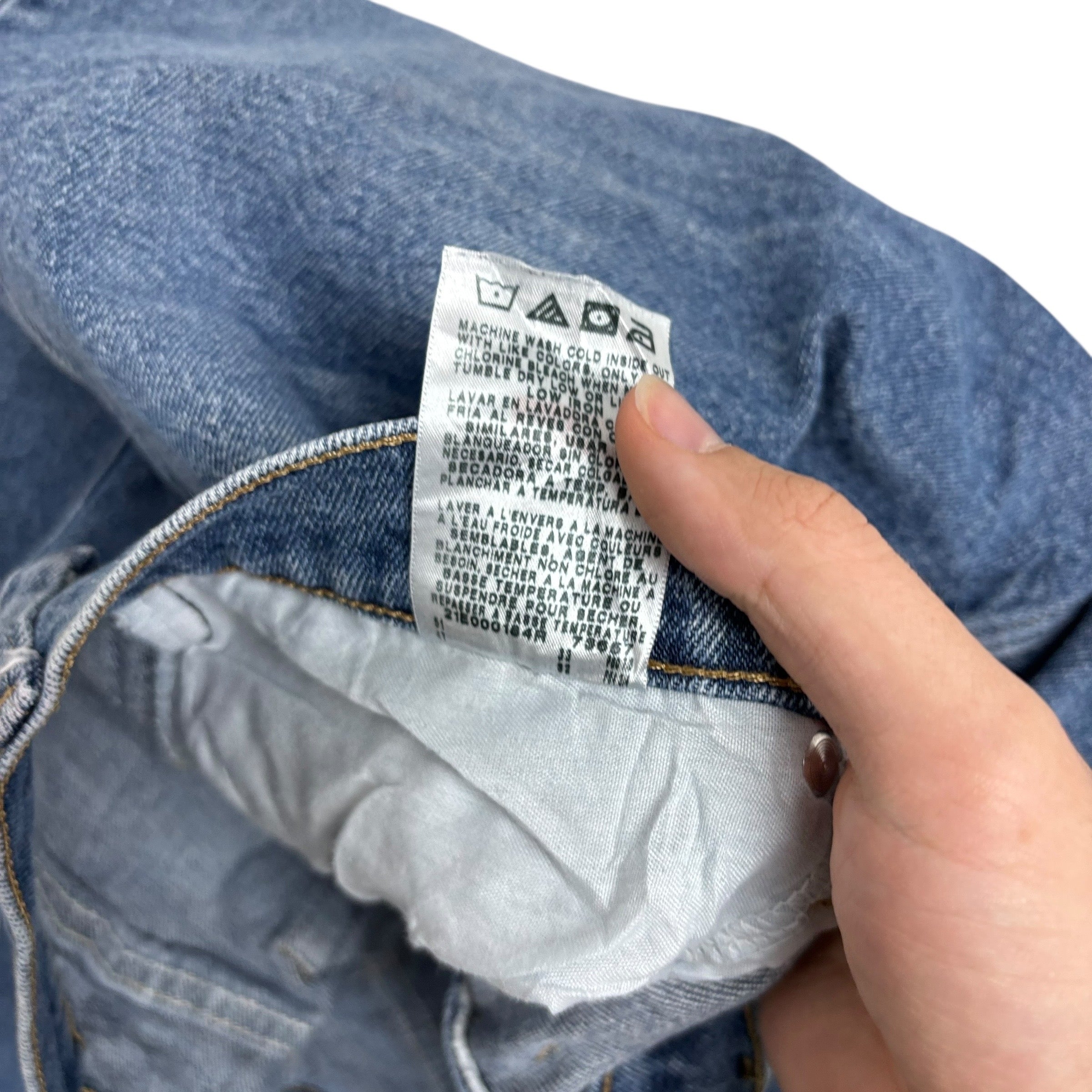Wrangler Jeans W46 L32 Mens Mid Blue Relaxed Straight Fit Stretch Denim (E)