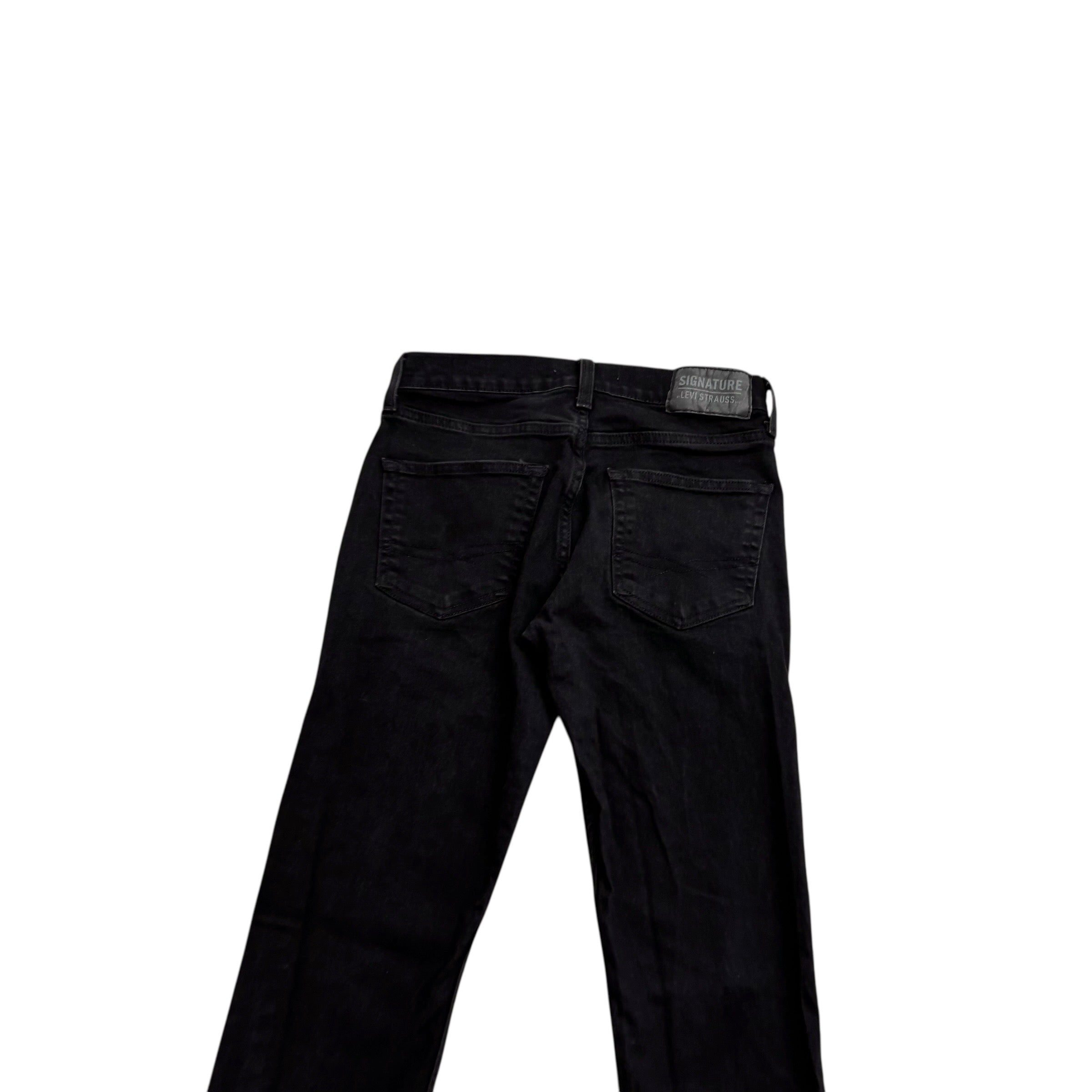 Levis Signature Jeans W28 L30 Mens Black Slim Fit Stretch Denim (E)