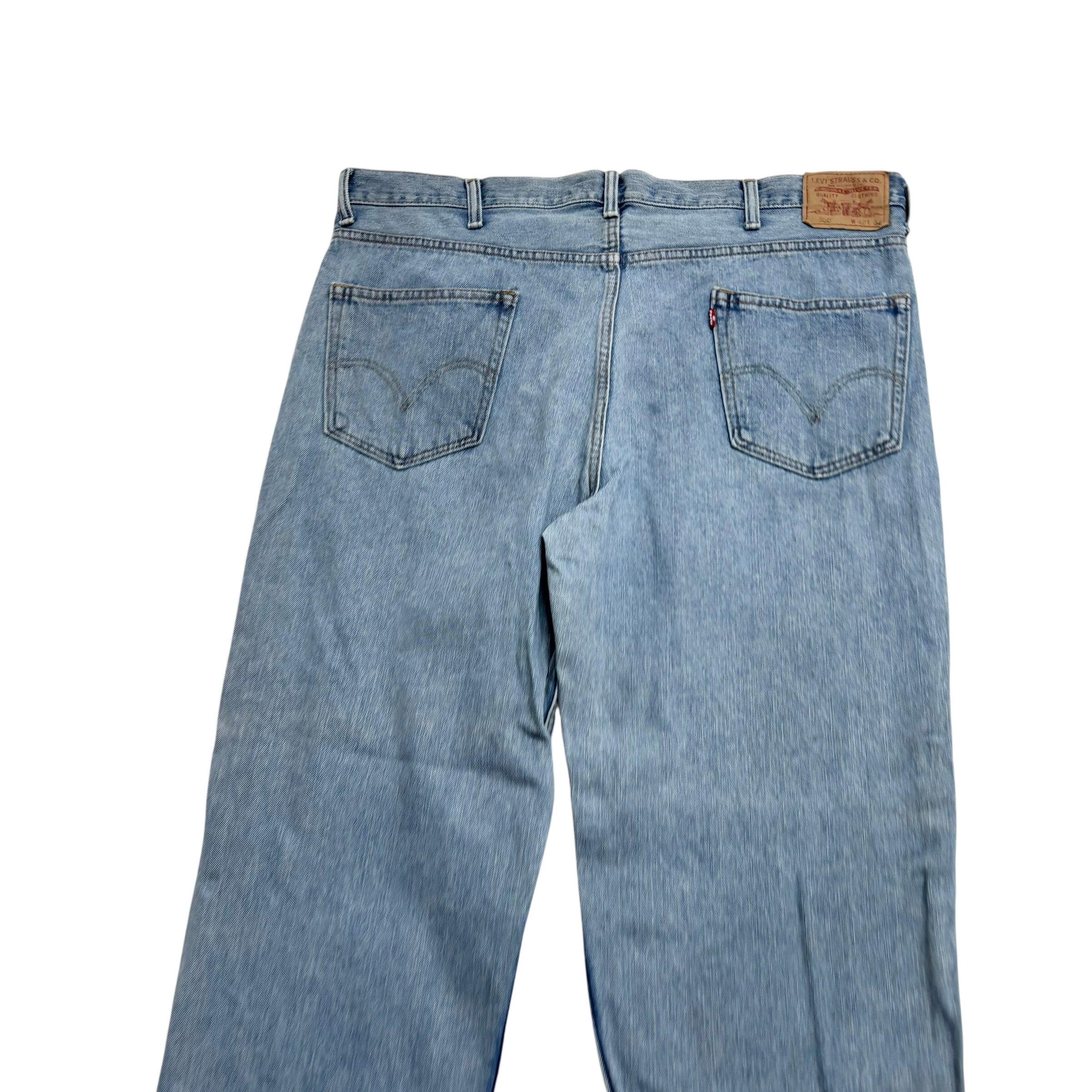 Levis 550 Jeans W42 L32 Mens Light Blue Baggy Relaxed Straight Vintage Denim (F)