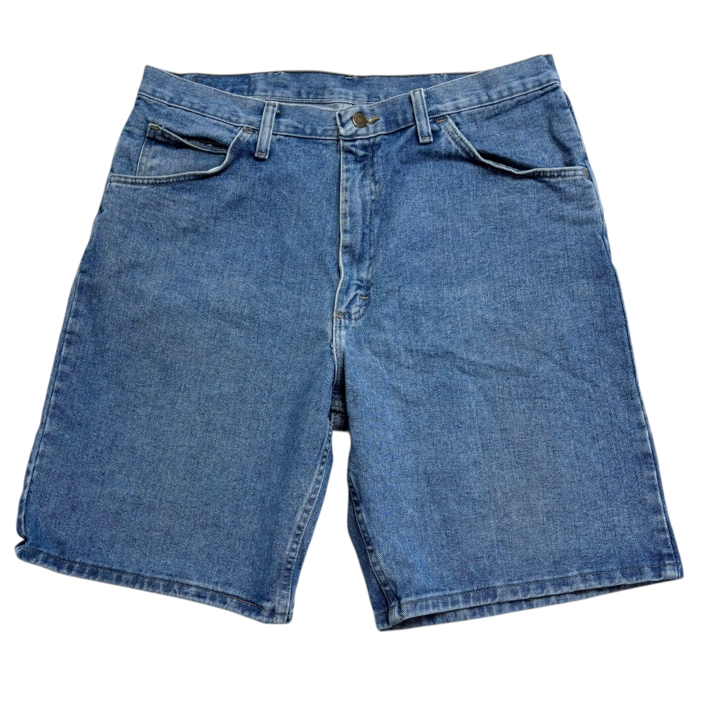 Wrangler Baggy Jorts W36 Mens Denim Shorts Mid Blue Relaxed Fit (E)