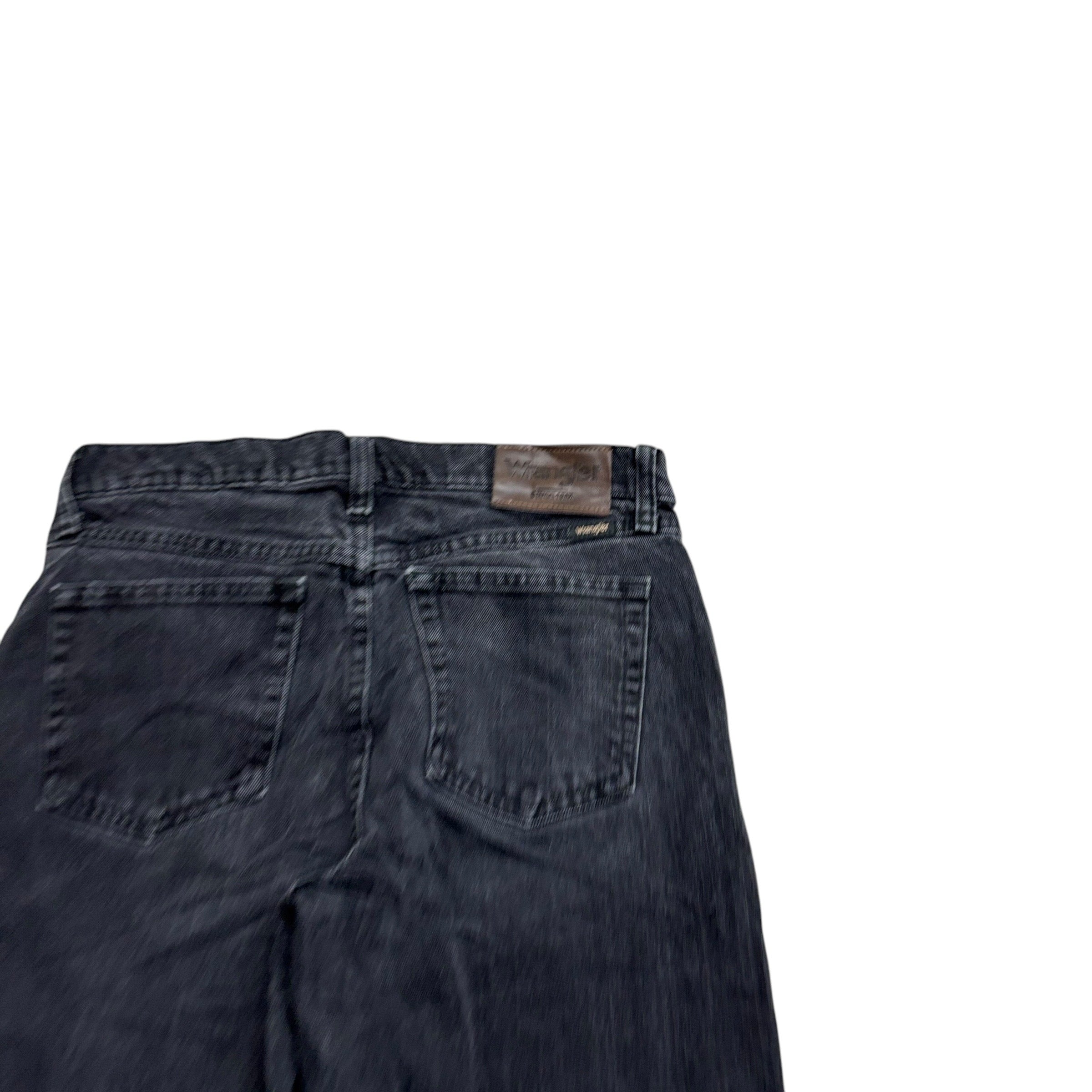 Wrangler Jeans W30 L32 Mens Black Regular Straight Fit Stretch Denim (E)