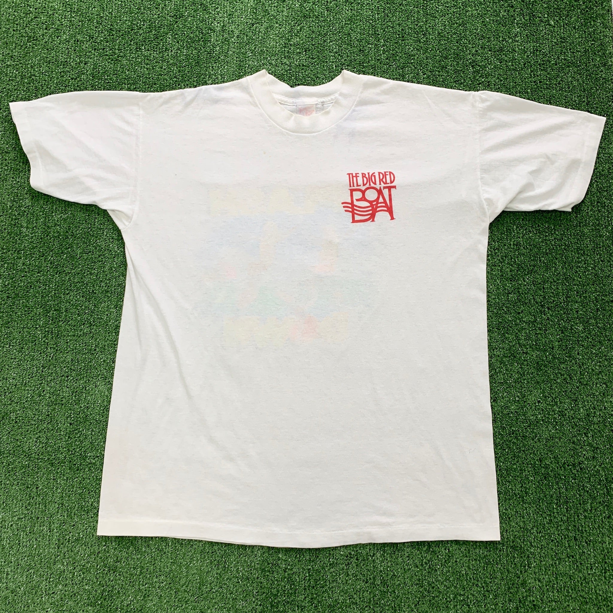 Vintage T Shirt Mens Large White Single Stitch Graphic Print 90s USA