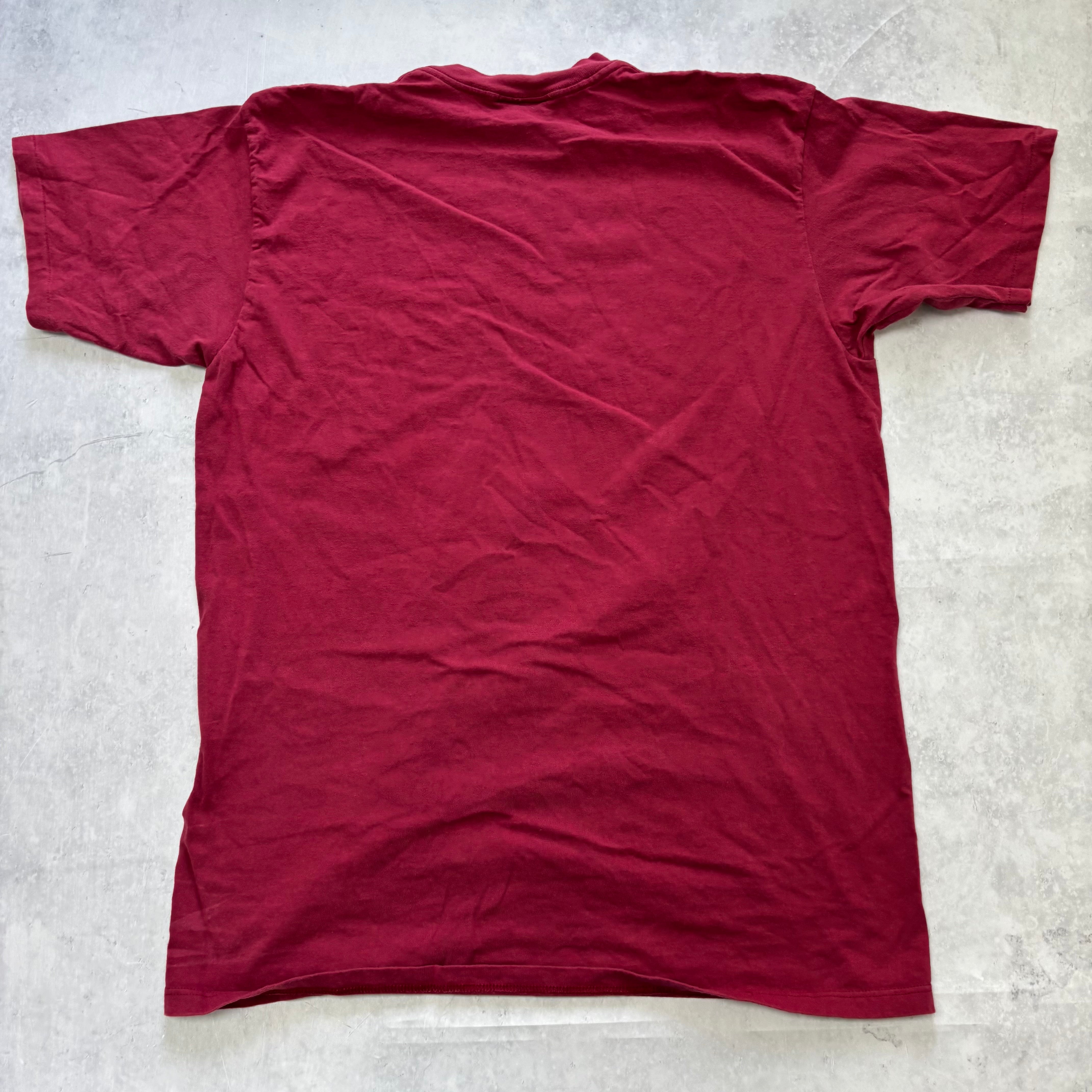 Vintage T Shirt Mens XL Burgundy Single Stitch Graphic Print 90s USA (F)
