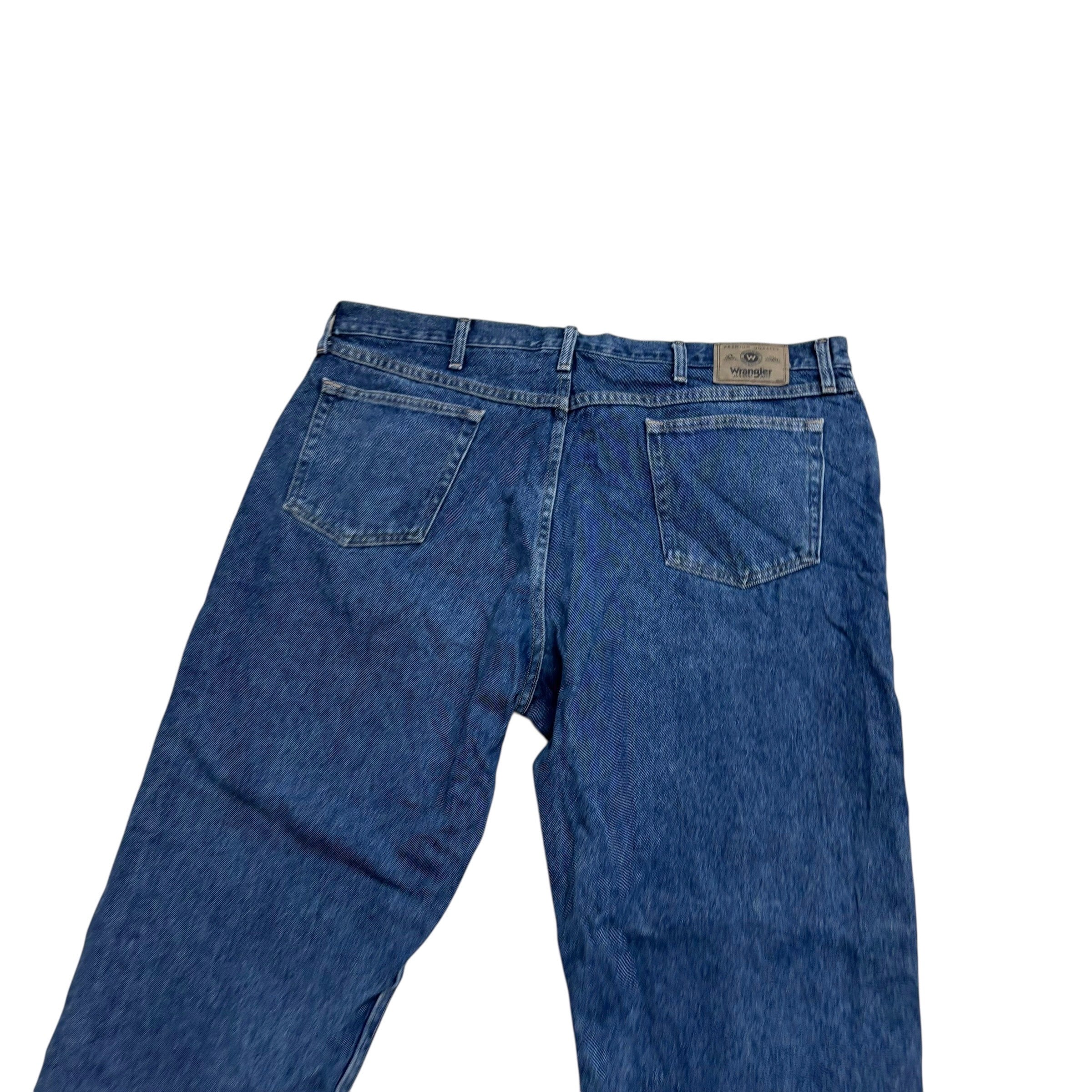 Wrangler Jeans W42 L30 Mens Mid Blue Relaxed Straight Fit Denim (E)