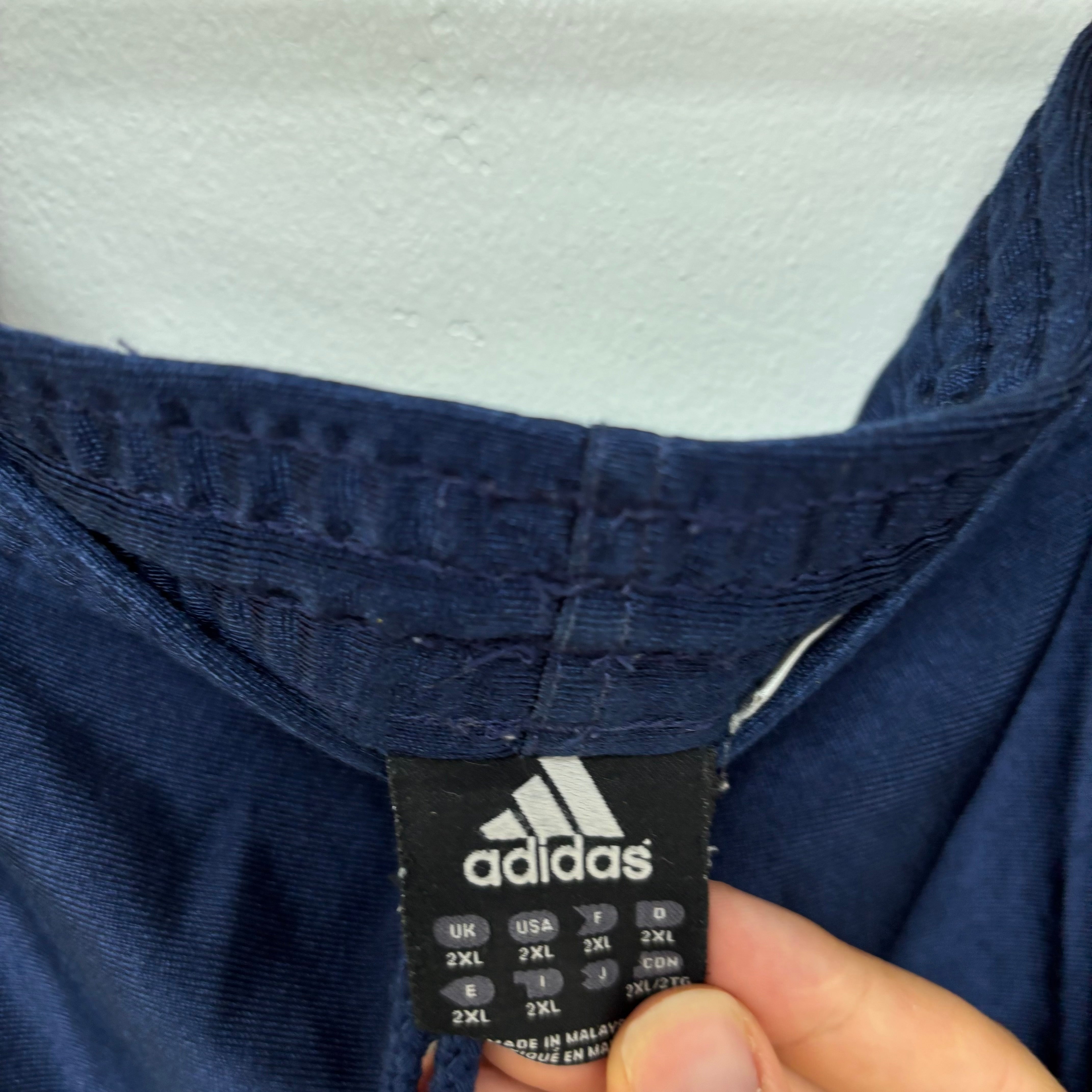 Adidas Shorts Mens XXL Navy Blue Sports Running Gym Athletic Pockets (E)