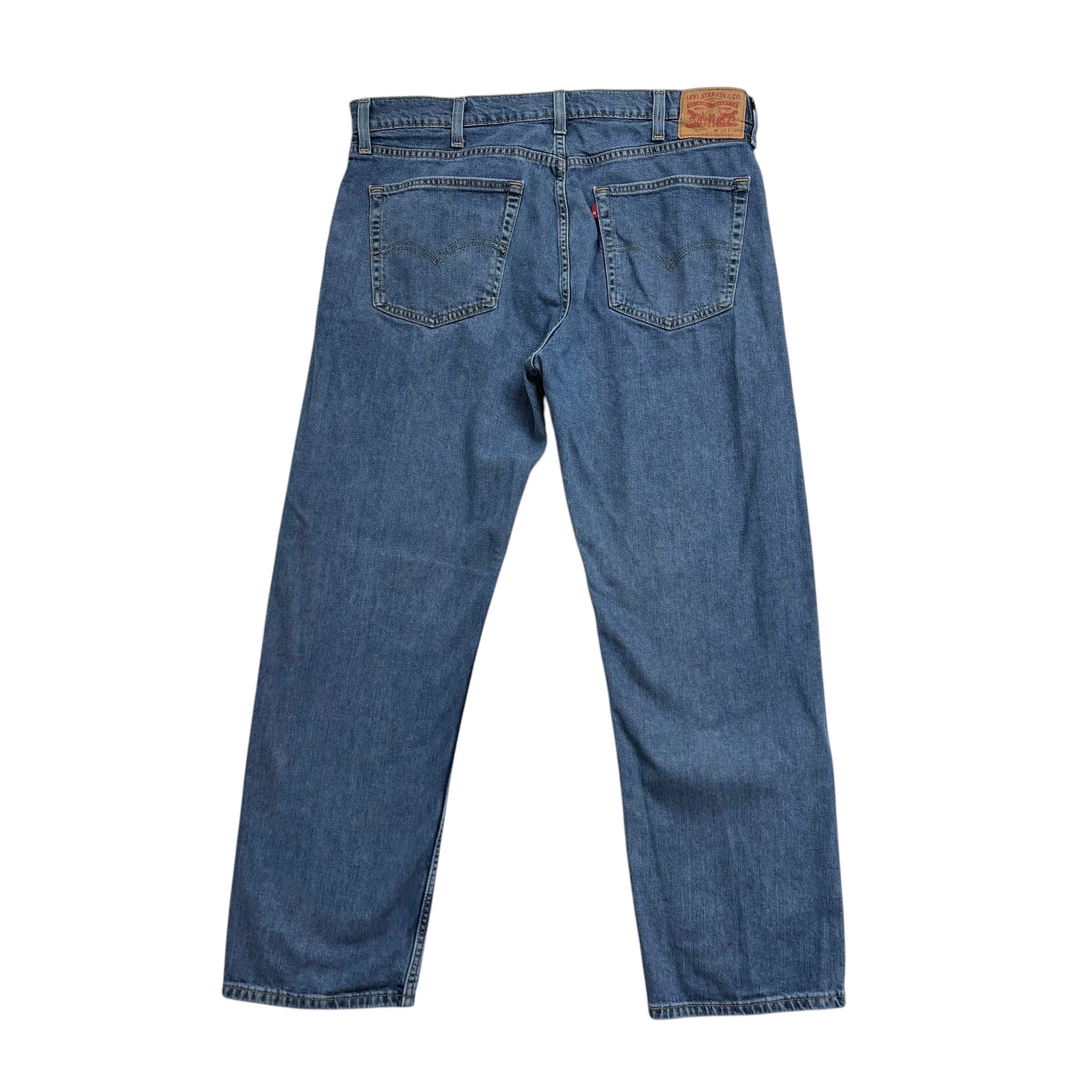 Levis 505 Jeans W38 L30 Mens Mid Blue Regular Straight Fit Stretch Denim