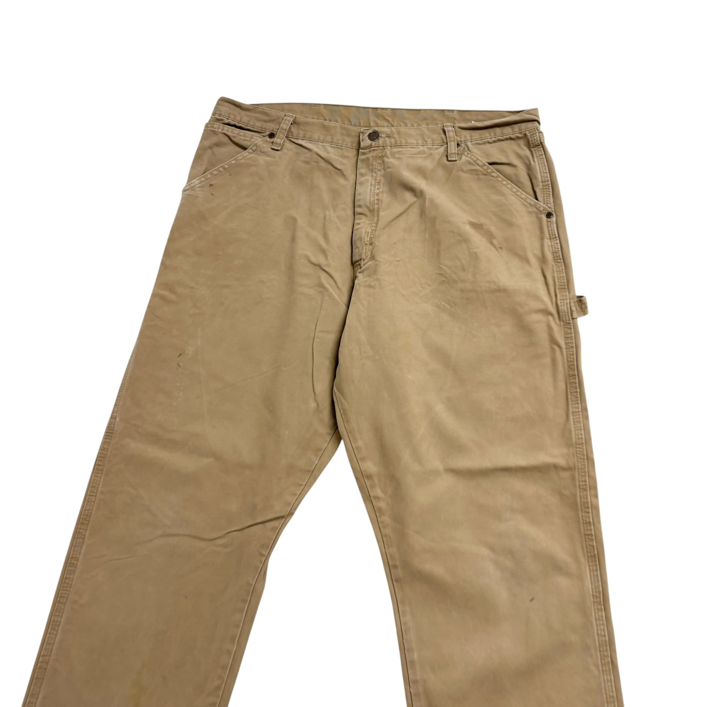 Wrangler Carpenter Pants W38 L32 Mens Brown Tan Baggy Relaxed Straight Fit