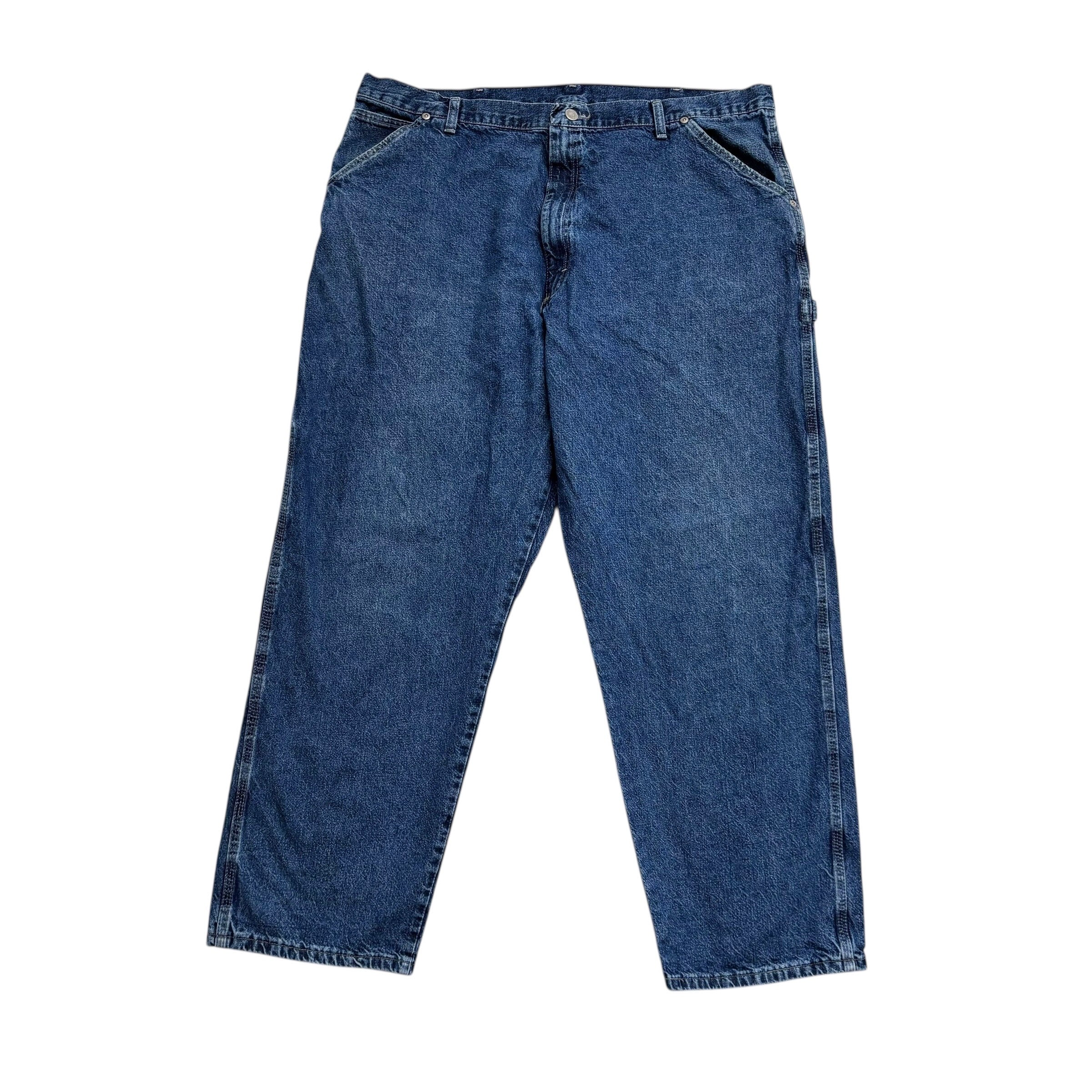 Wrangler Carpenter Jeans W40 L30 Mens Mid Blue Relaxed Straight Fit Vintage (E)