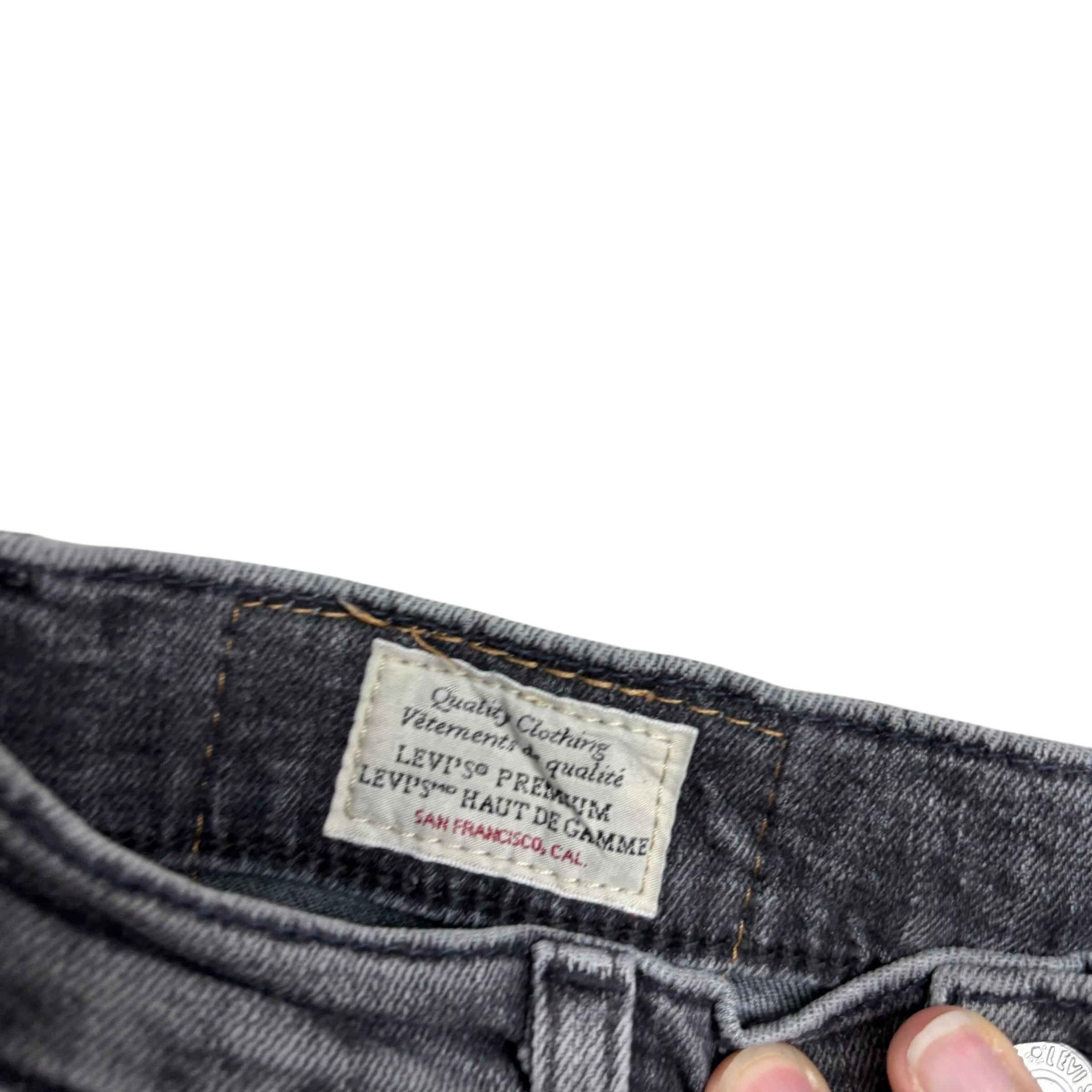 Levis 512 Jeans W29 L30 Mens Grey Slim Tapered Fit Stretch Premium Denim (E)