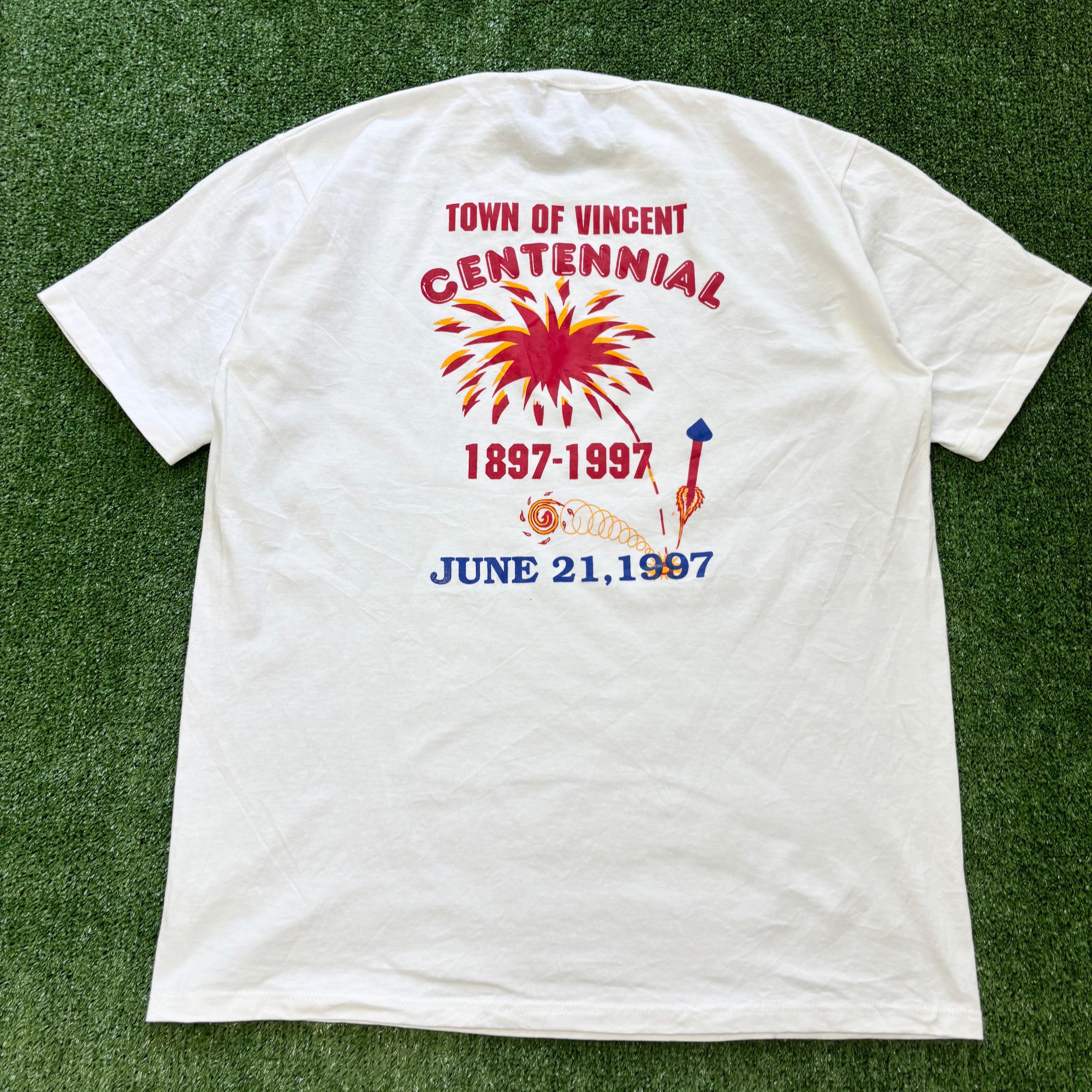 Vintage T Shirt Mens XL White Single Stitch Graphic Print 90s USA (E)