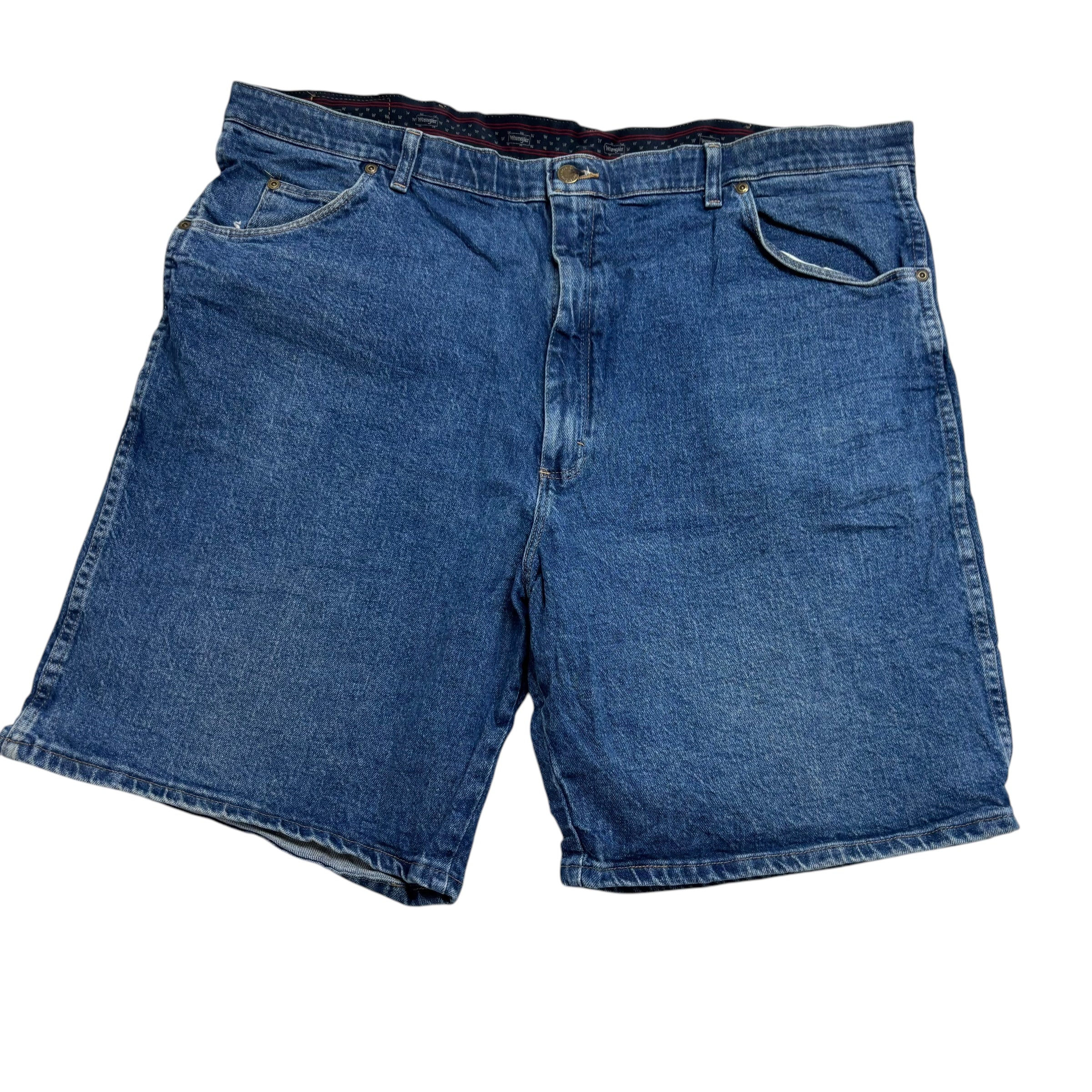 Wrangler Baggy Jorts W42 Mens Denim Shorts Mid Blue Relaxed Fit Stretch (E)