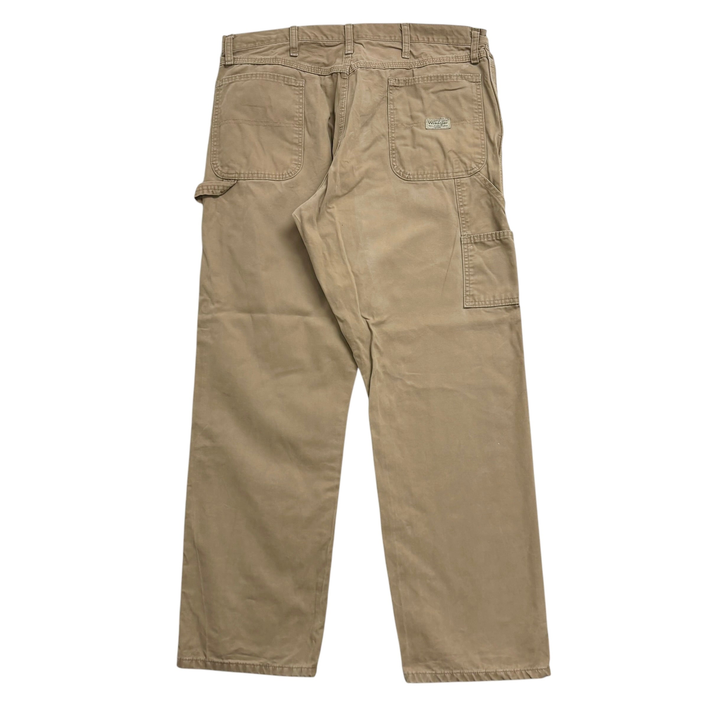 Wrangler Carpenter Pants W38 L32 Mens Brown Tan Baggy Relaxed Straight Fit