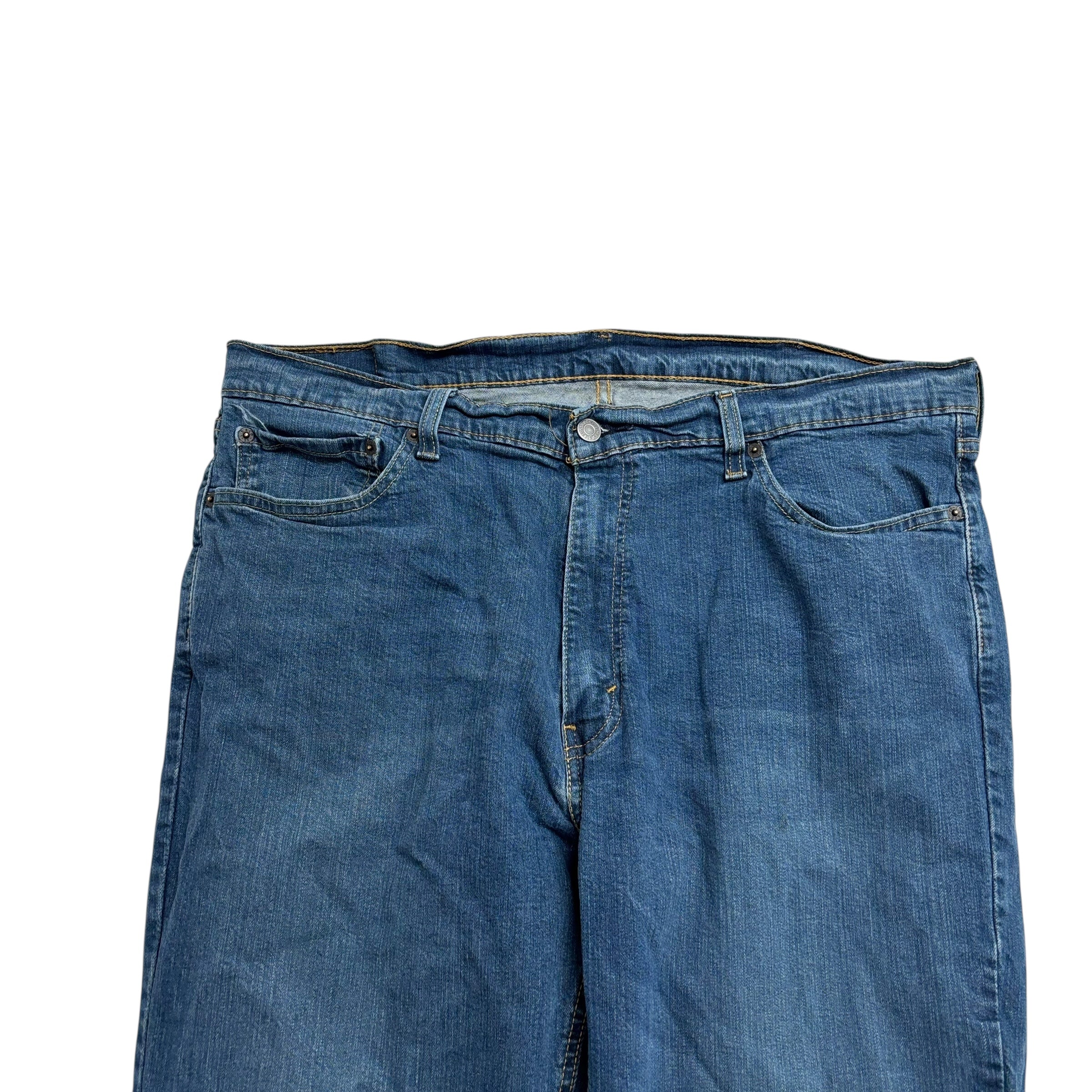 Levis 541 Jeans W38 L31 Mens Dark Blue Athletic Tapered Fit Stretch Denim (E)