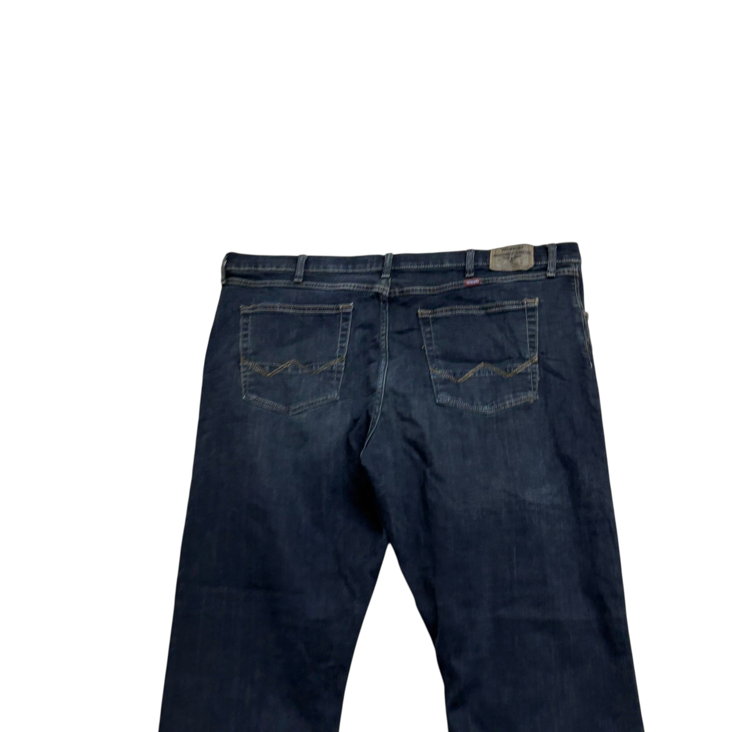 Wrangler Jeans W42 L31 Mens Dark Blue Slim Straight Fit Stretch Denim