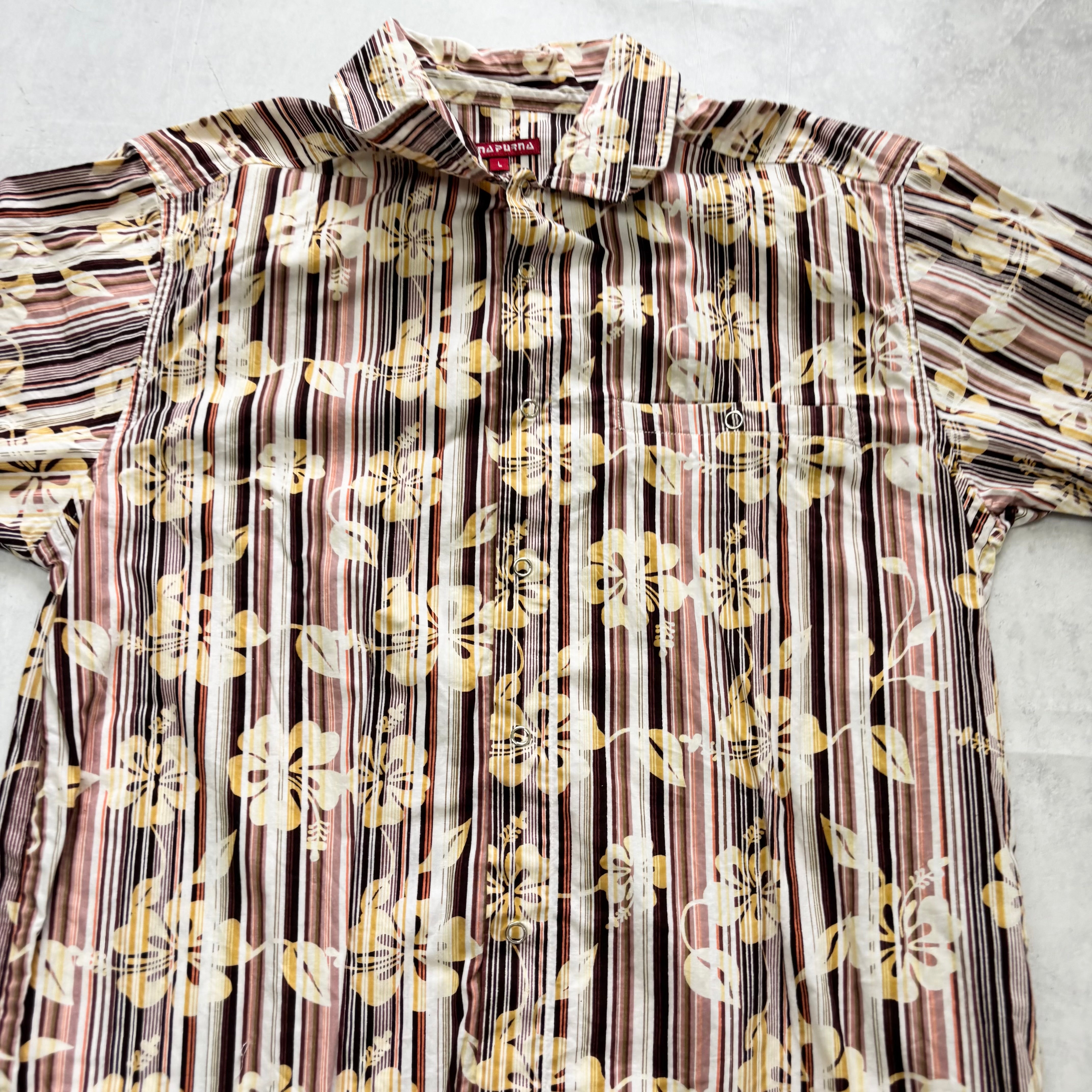 Hawaiian Shirt Mens Medium Pink Floral Aloha Short Sleeve (E)