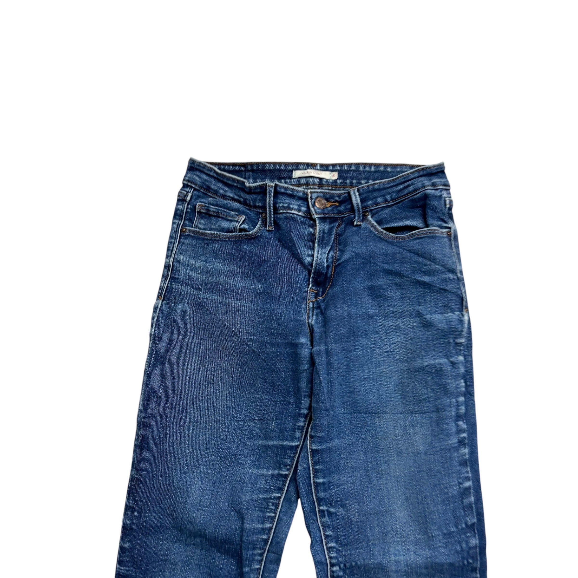 Levis Jeans W28 L32 Womens Mid Blue Mid Rise Skinny Fit Stretch Denim