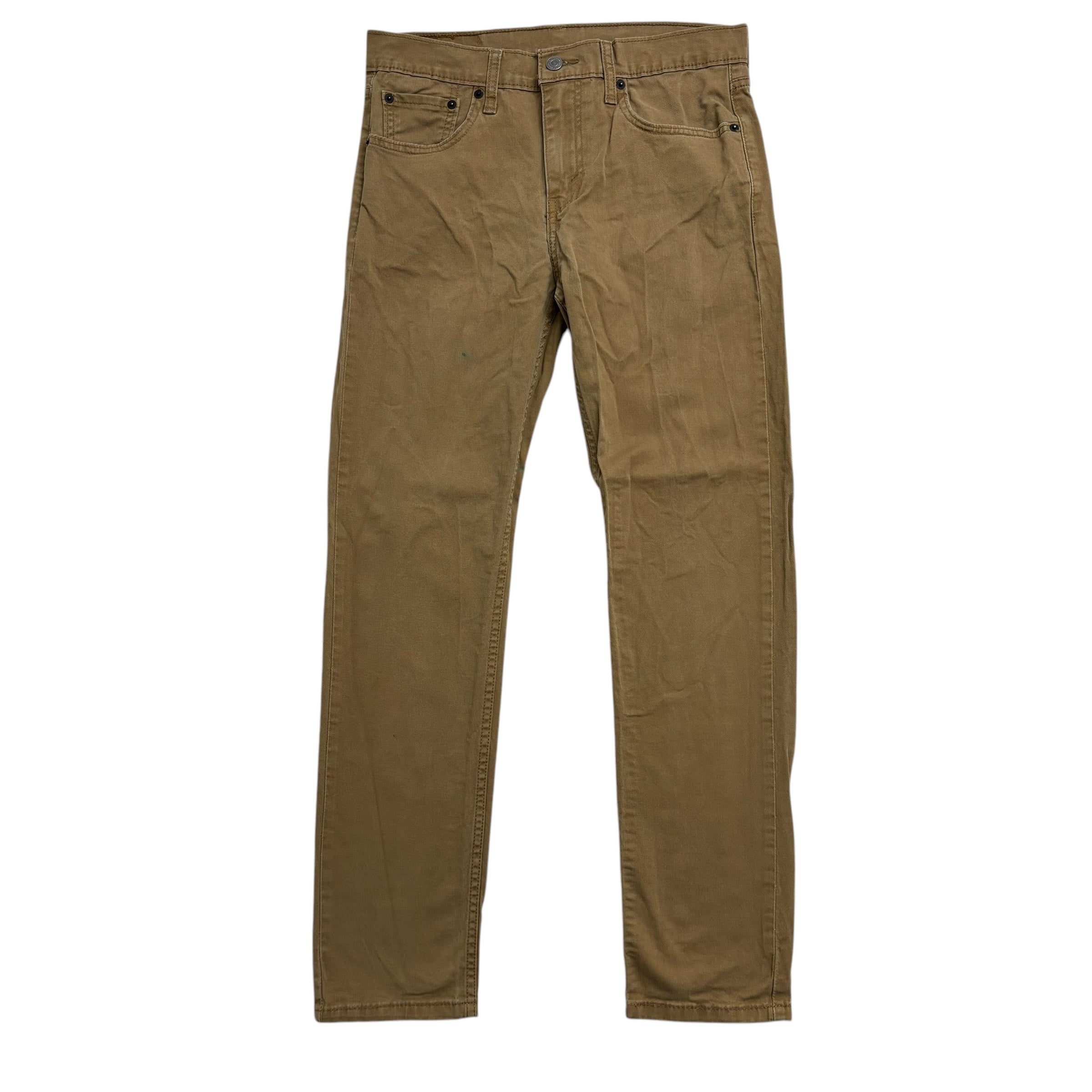 Levis 502 Trousers W30 L30 Mens Tan Regular Tapered Fit Stretch Cotton Pants