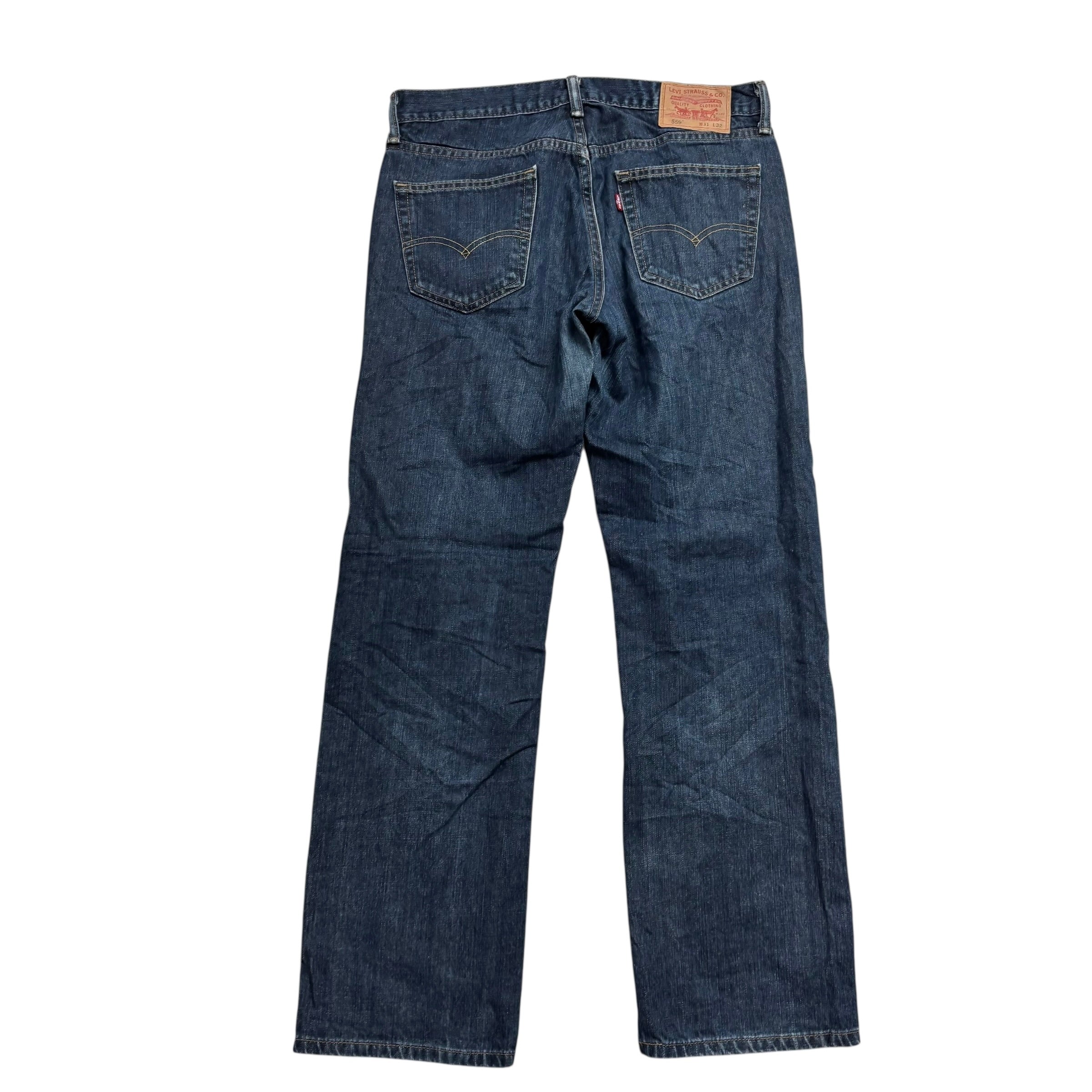 Levis 559 Jeans W31 L32 Mens Dark Blue Baggy Relaxed Straight Fit Vintage Denim