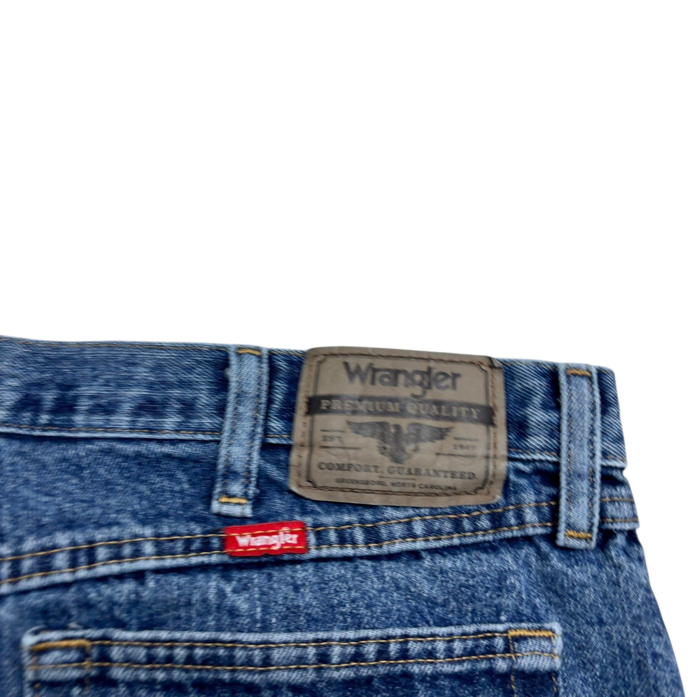 Wrangler Jeans W40 L32 Mens Mid Blue Relaxed Straight Fit Denim (E)