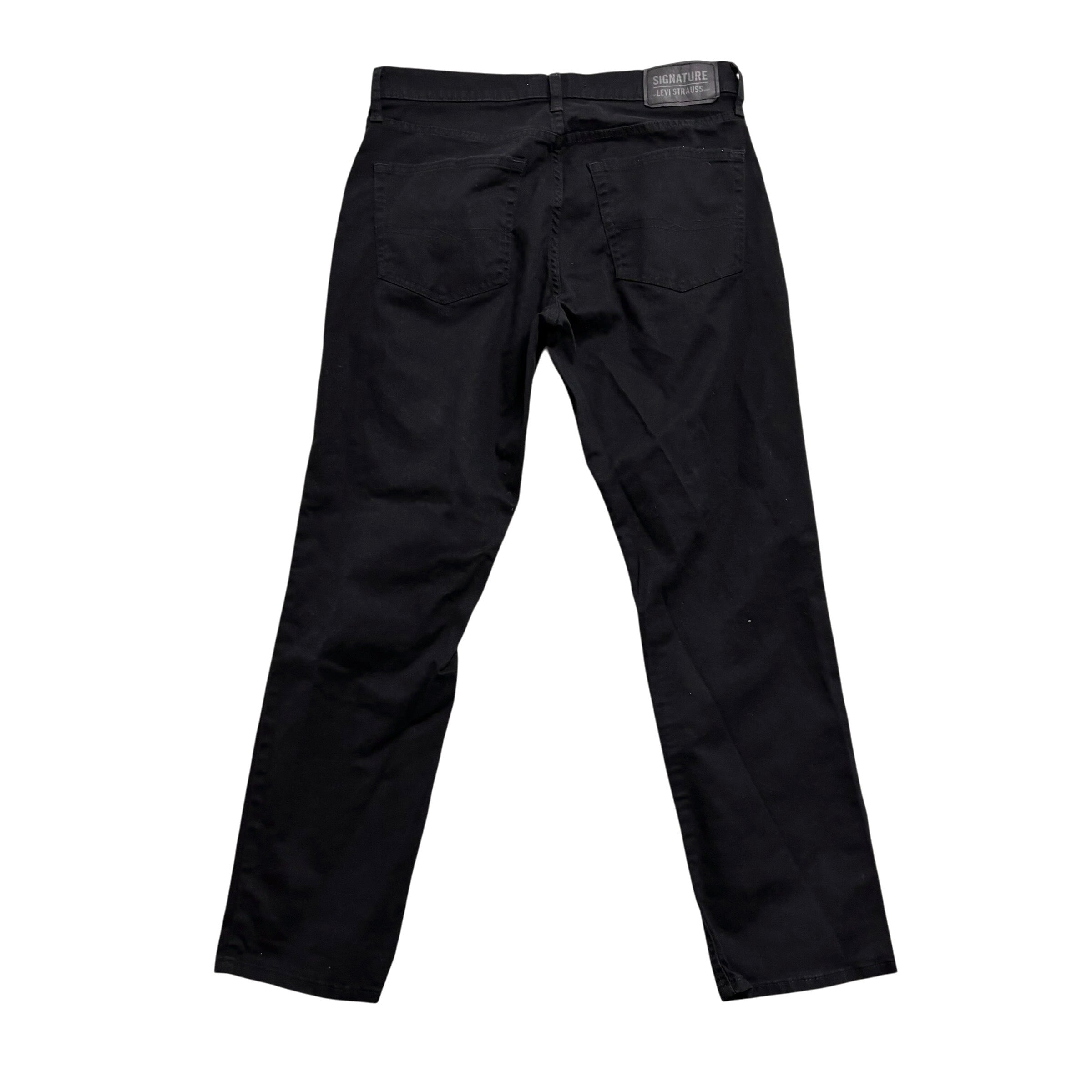 Levis Signature Trousers W32 L30 Mens Black Athletic Tapered Stretch (E)