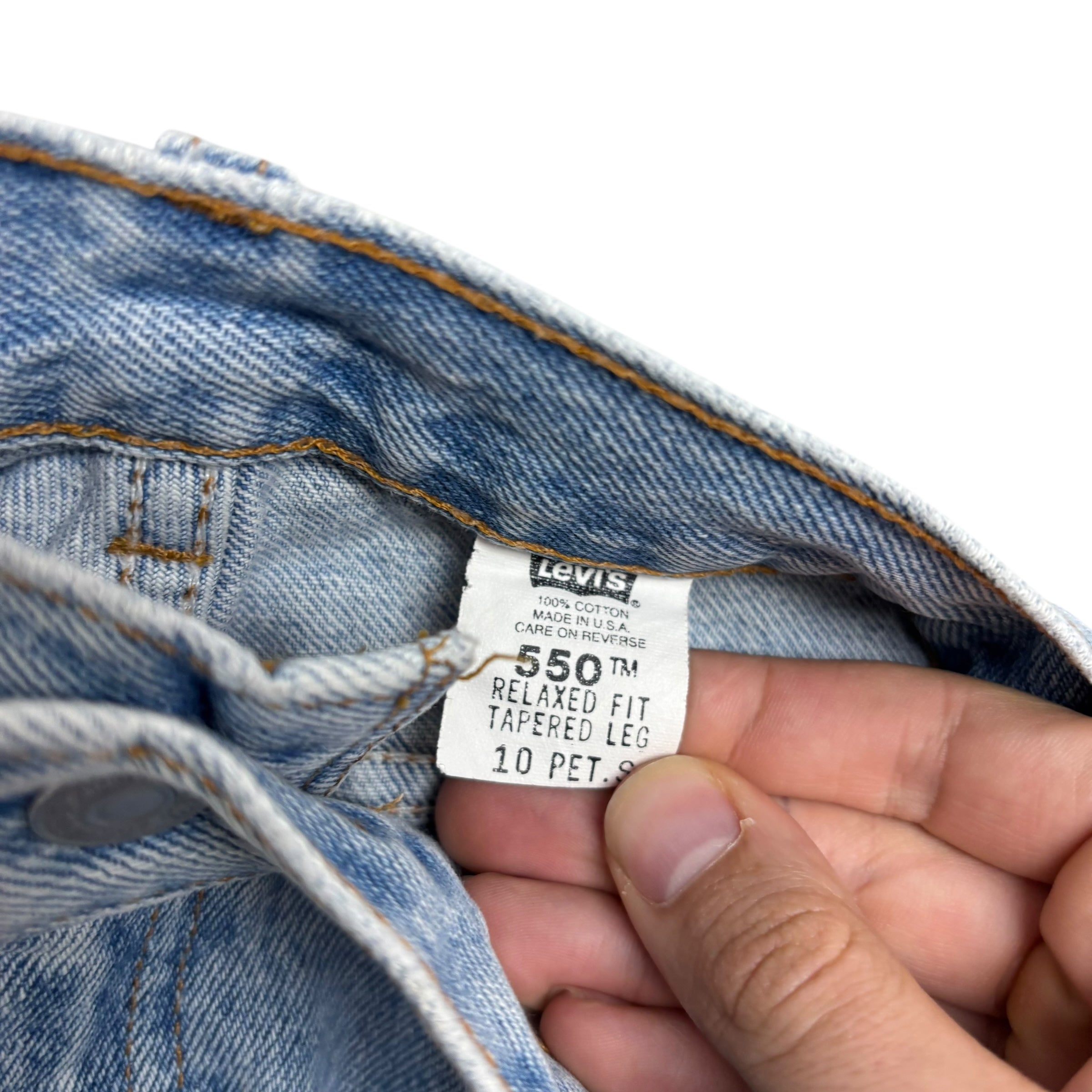 Levis 550 Jeans W26 L28 Womens Light Blue Relaxed Taper Mom Vintage USA Made (F)