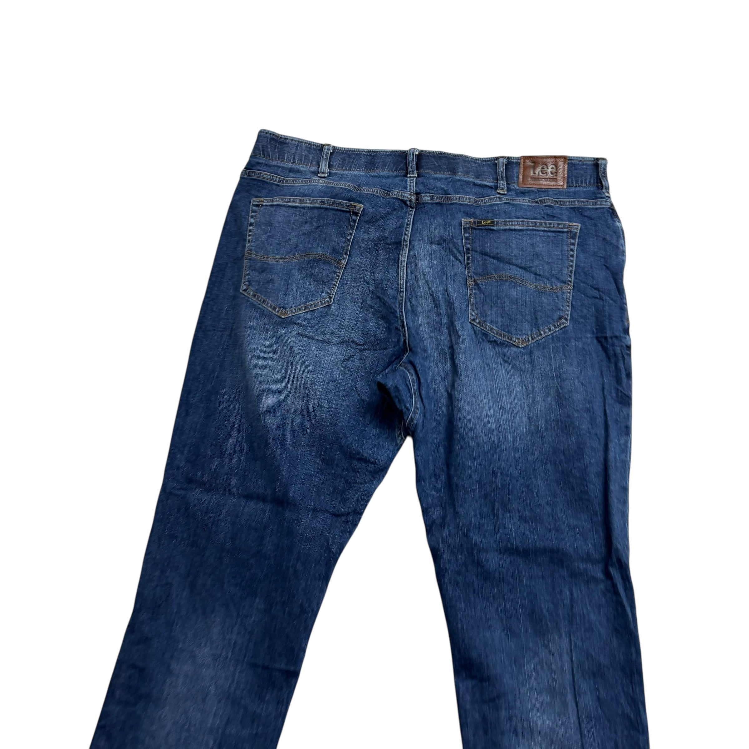 Lee Jeans W44 L32 Mens Dark Blue Regular Tapered Fit Stretch Denim (E)