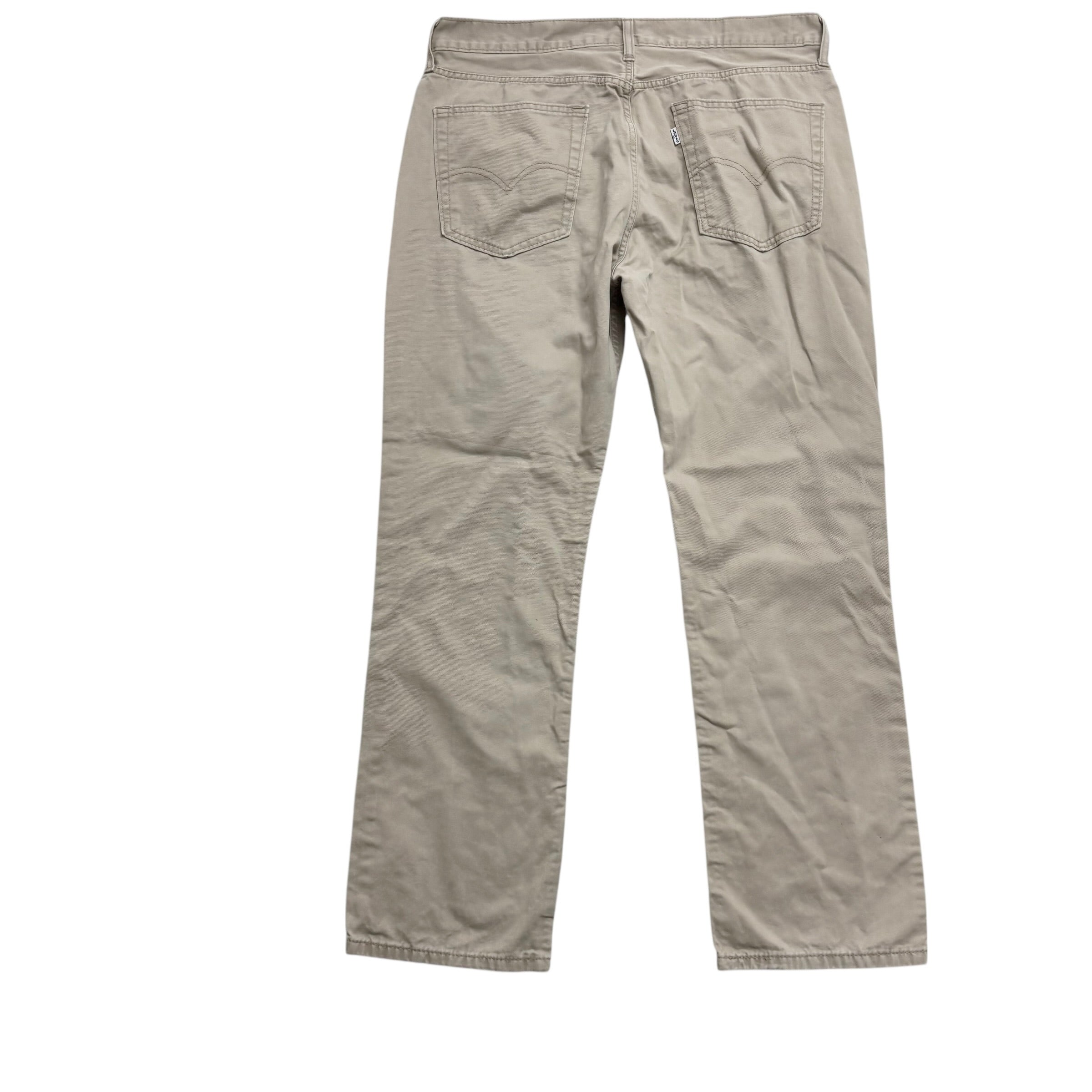 Levis 514 Trousers W36 L31 Mens Cream Regular Straight Fit Cotton Pants