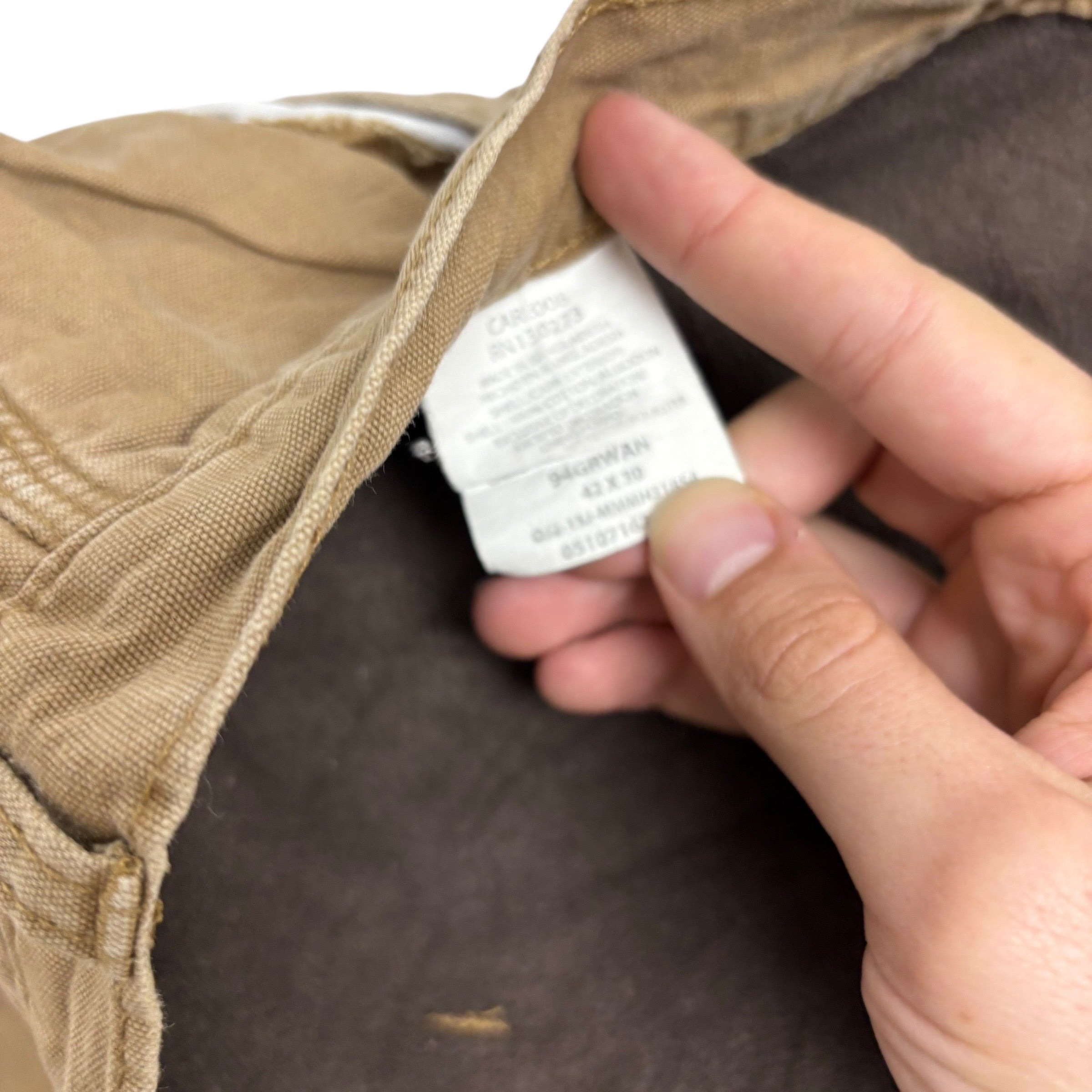 Wrangler Carpenter Pants W42 L29 Mens Tan Relaxed Straight Fit Trousers (E)