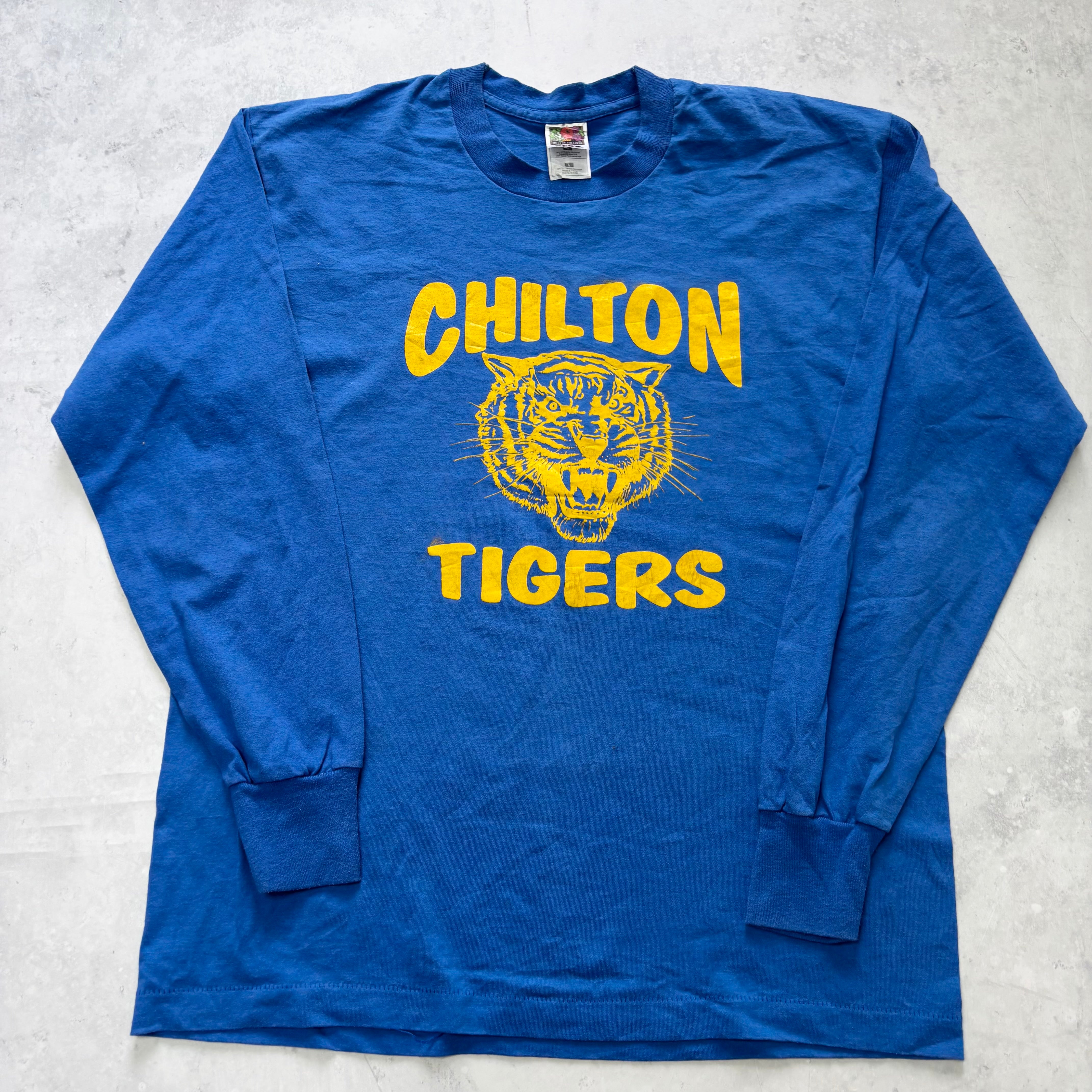 Vintage T Shirt Mens Large Blue Single Stitch Graphic Print 90s USA College (E)