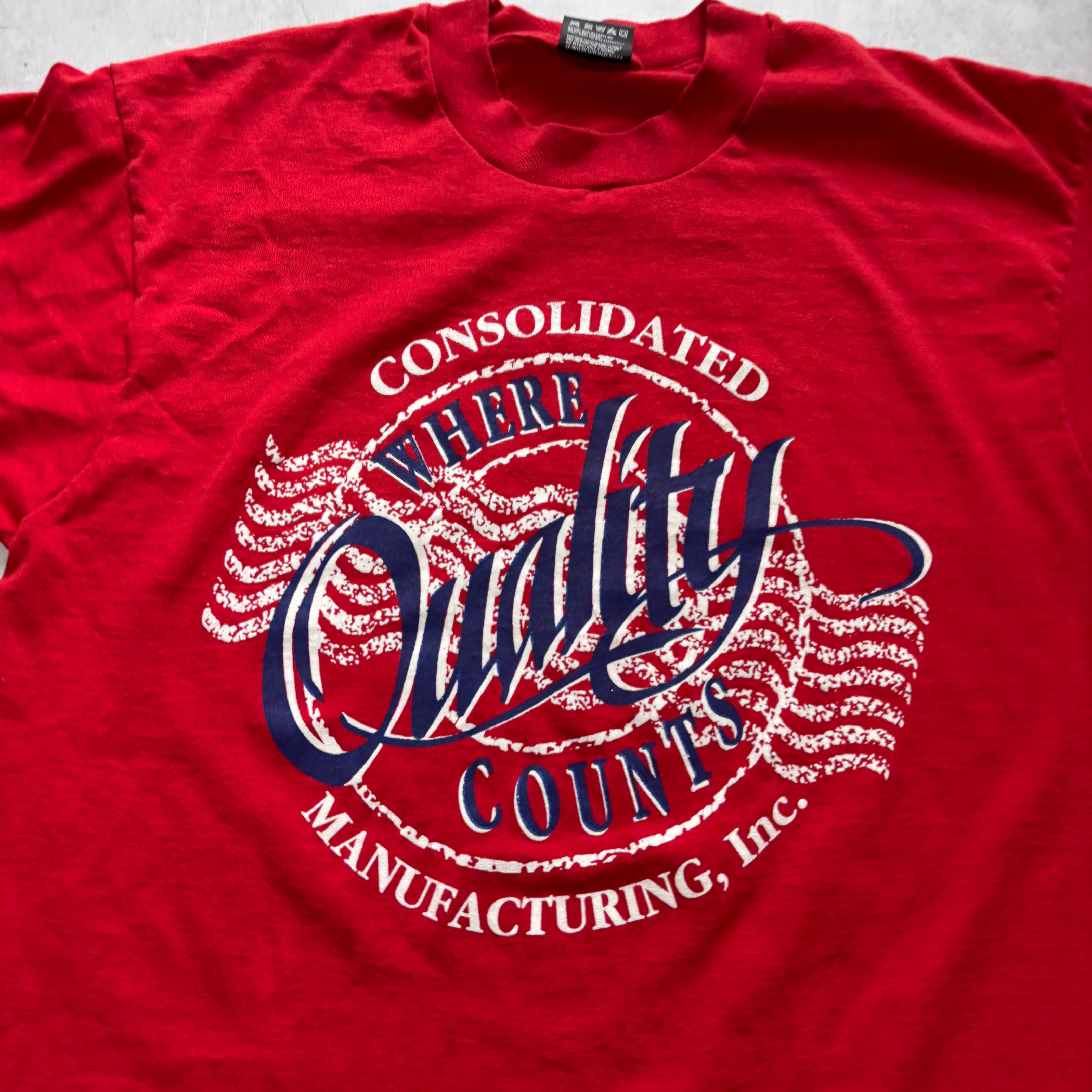 Vintage T Shirt Mens Medium Red Single Stitch Graphic Print 90s USA (E)