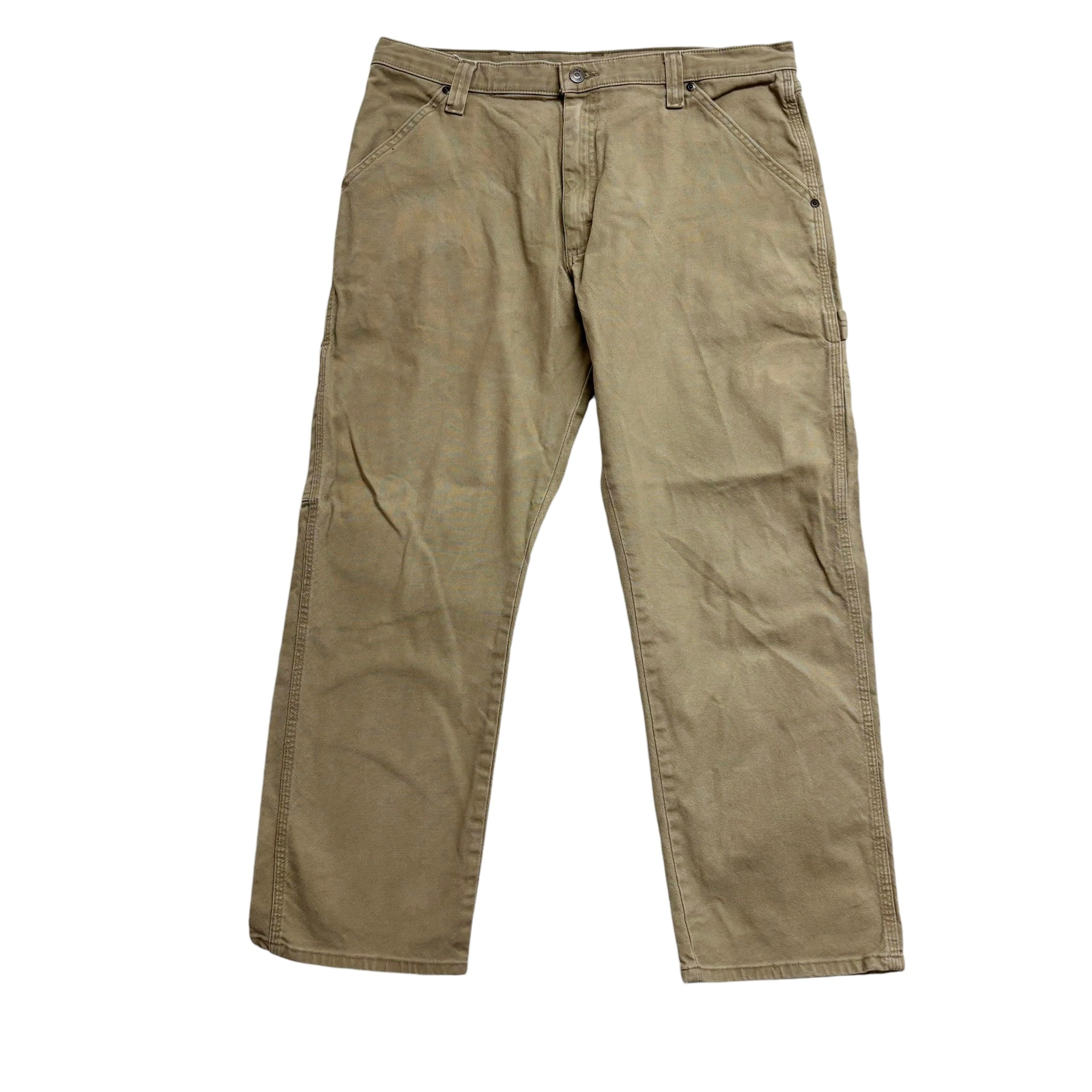 Wrangler Carpenter Pants W36 L30 Mens Tan Beige Relaxed Straight Fit Trousers