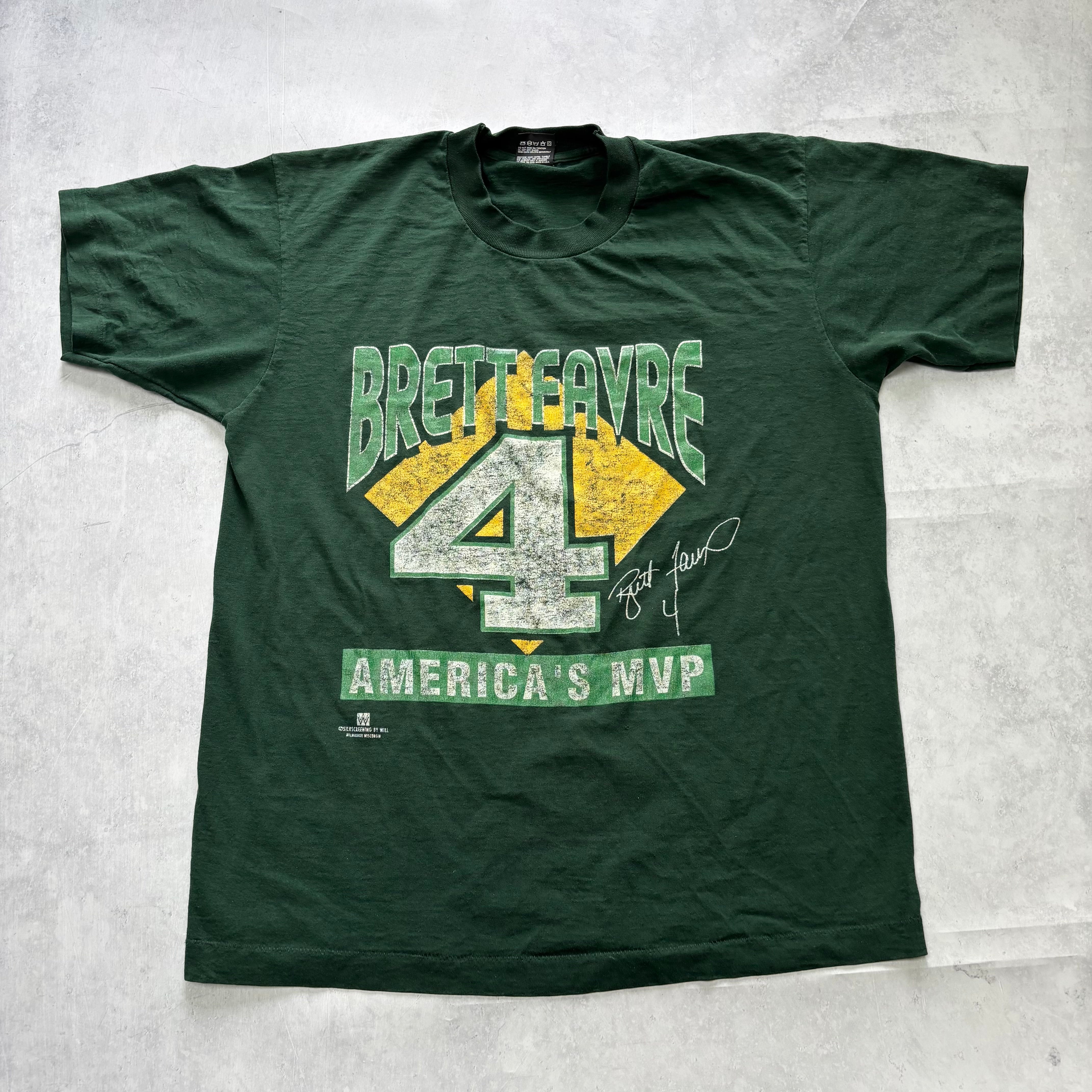 Vintage T Shirt Mens Large Green Single Stitch Graphic Print 90s USA NFL