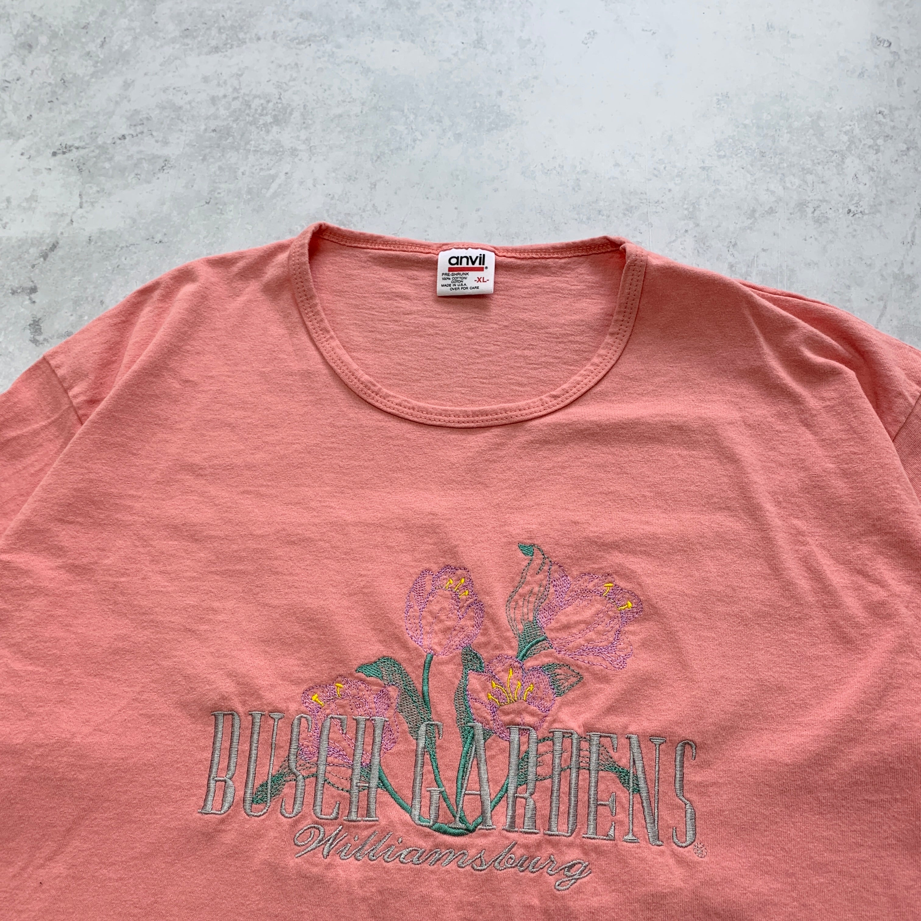 Vintage T Shirt Womens XL Pink Single Stitch Graphic Print 90s USA Tourist