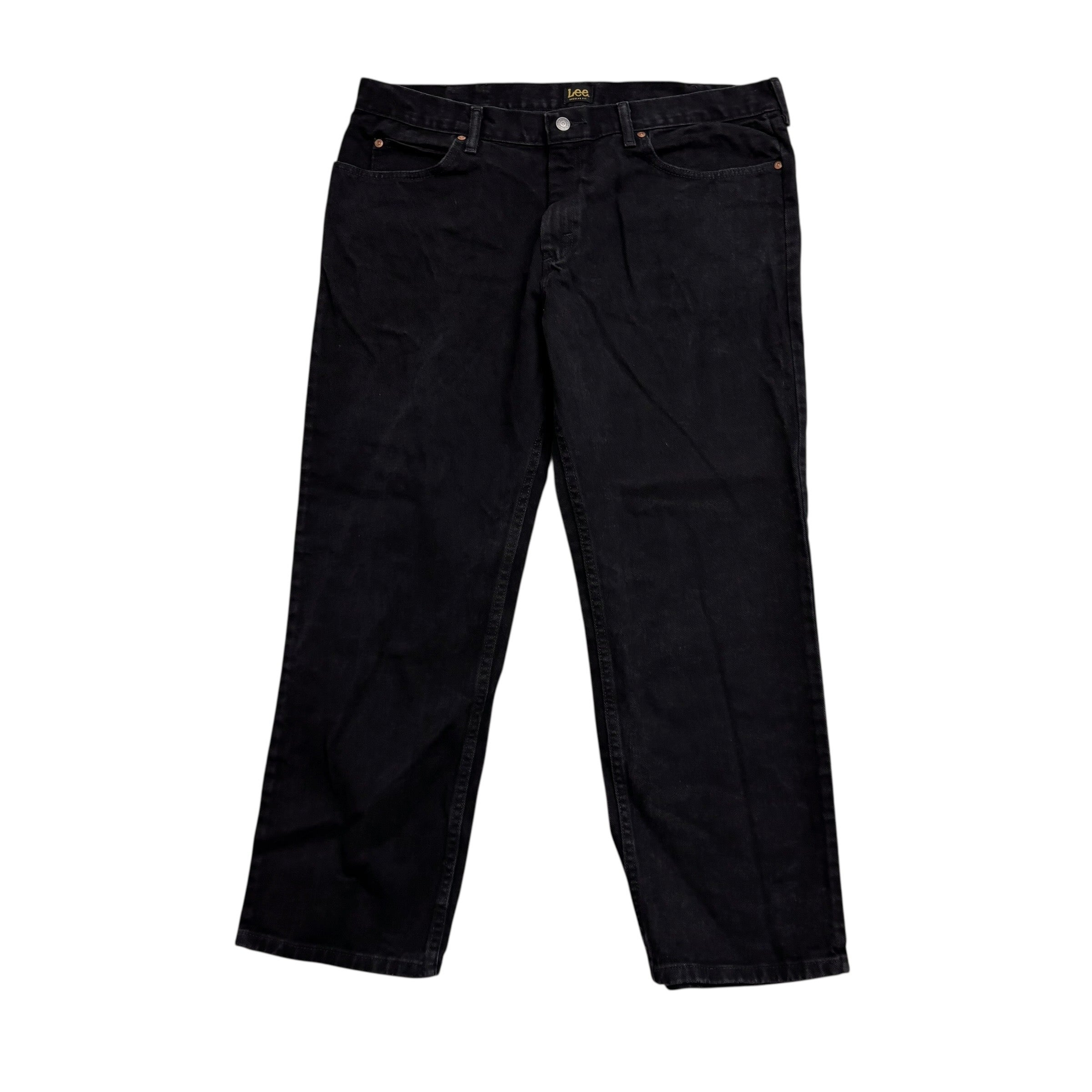 Lee Jeans W40 L30 Mens Regular Straight Fit Black Denim (E)