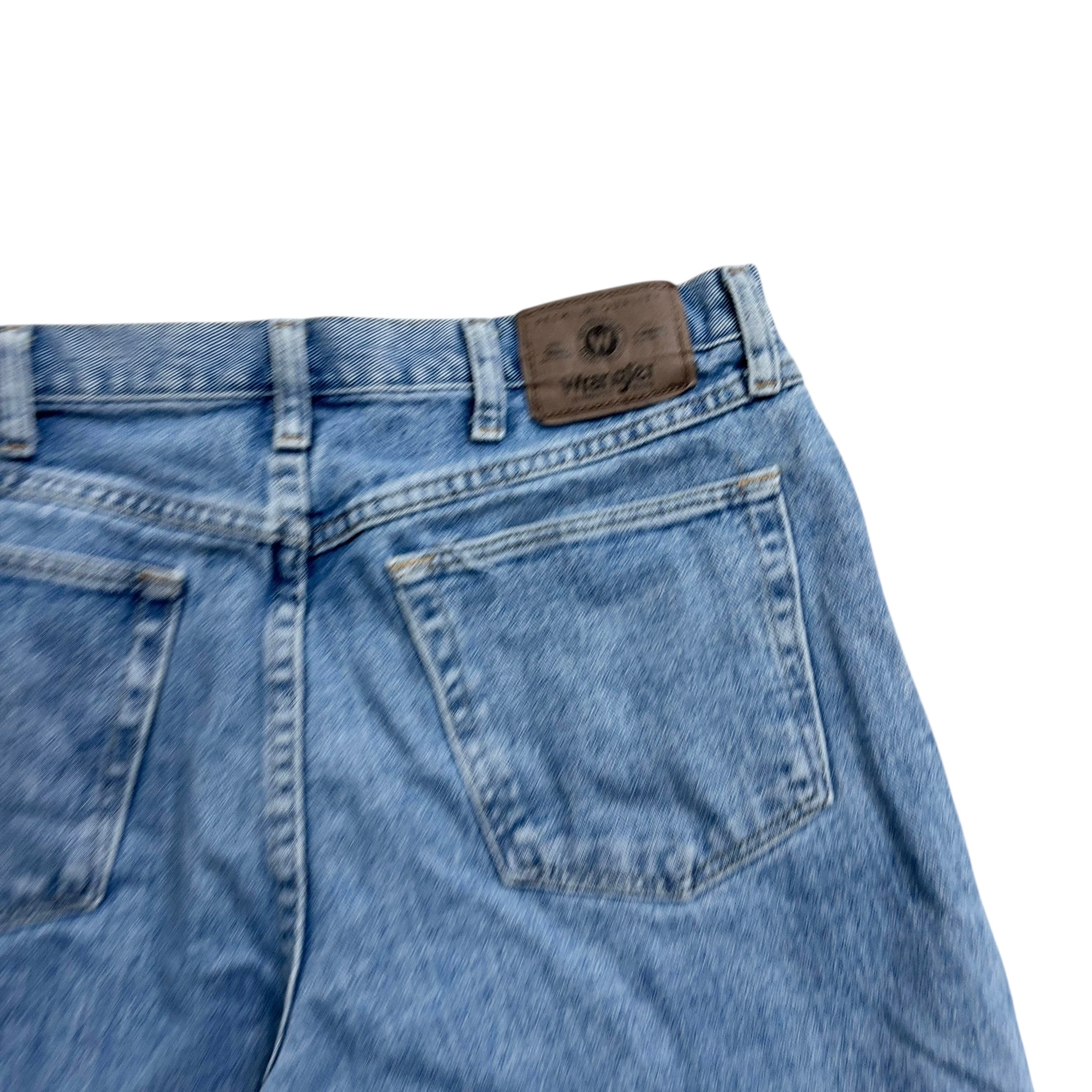 Wrangler Baggy Jorts W33 Mens Denim Shorts Mid Blue Relaxed Fit