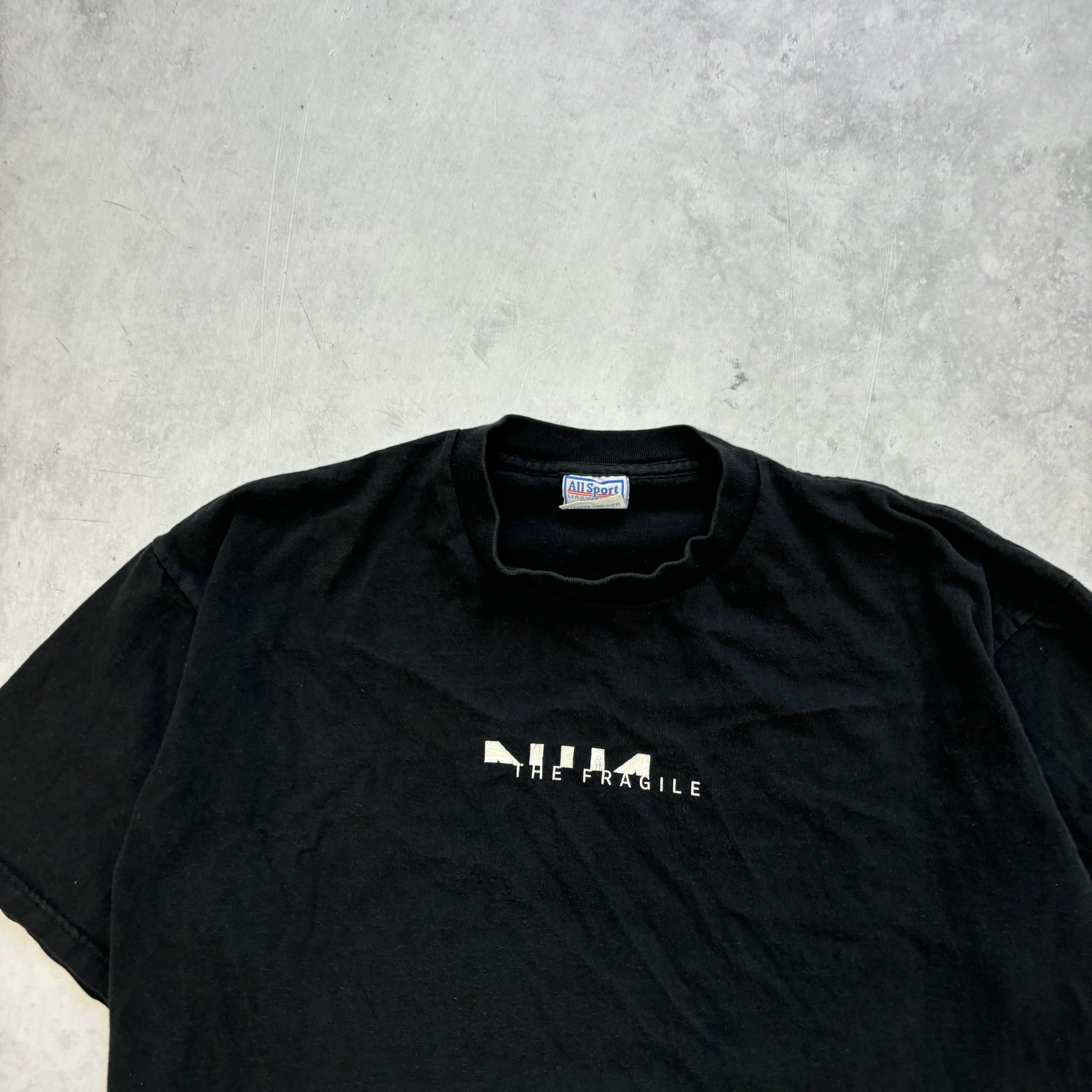 Vintage T Shirt Mens XL Black Nine Inch Nails Fragility Tour Band The Fragile