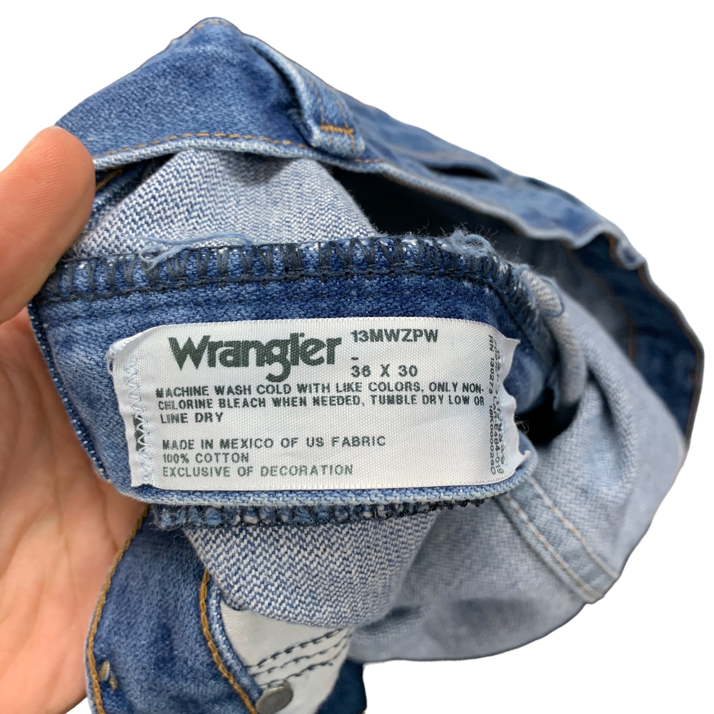 Wrangler Jeans Cowboy Cut W36 L30 Mens Mid Blue 13MWZ Original Fit Vintage Denim