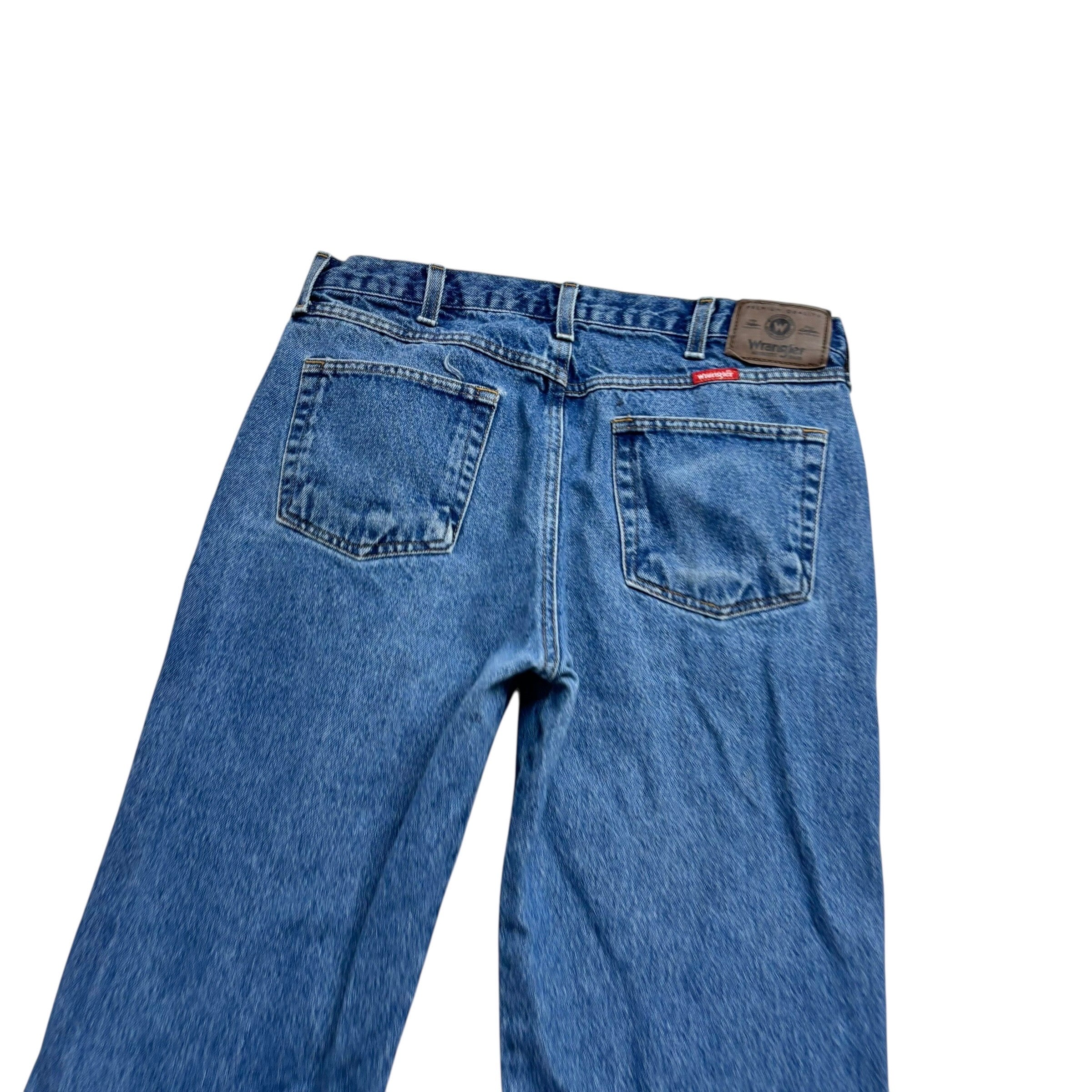 Wrangler Jeans W32 L30 Mens Mid Blue Regular Straight Fit Denim
