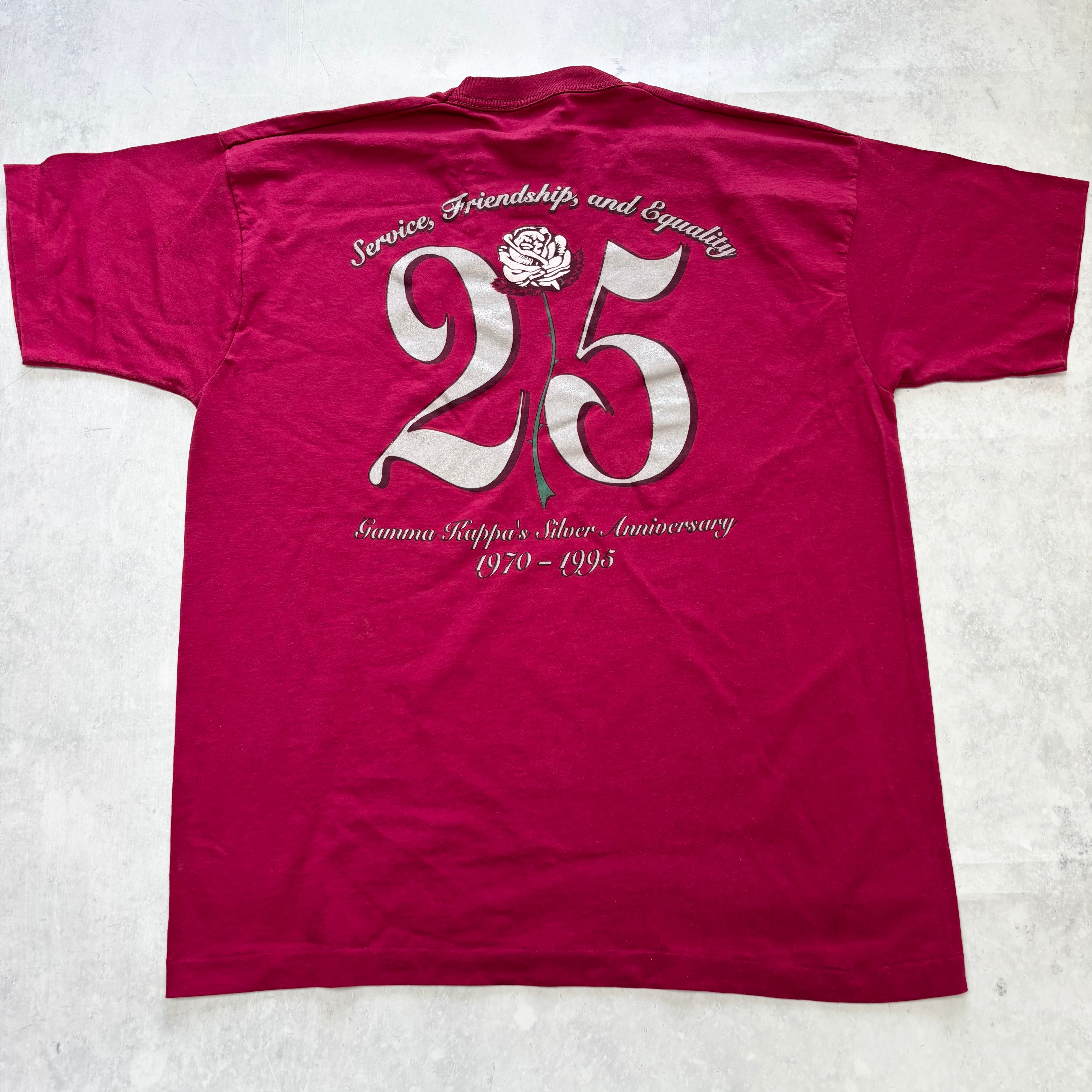 Vintage T Shirt Mens XL Burgundy Single Stitch Graphic Print 90s USA