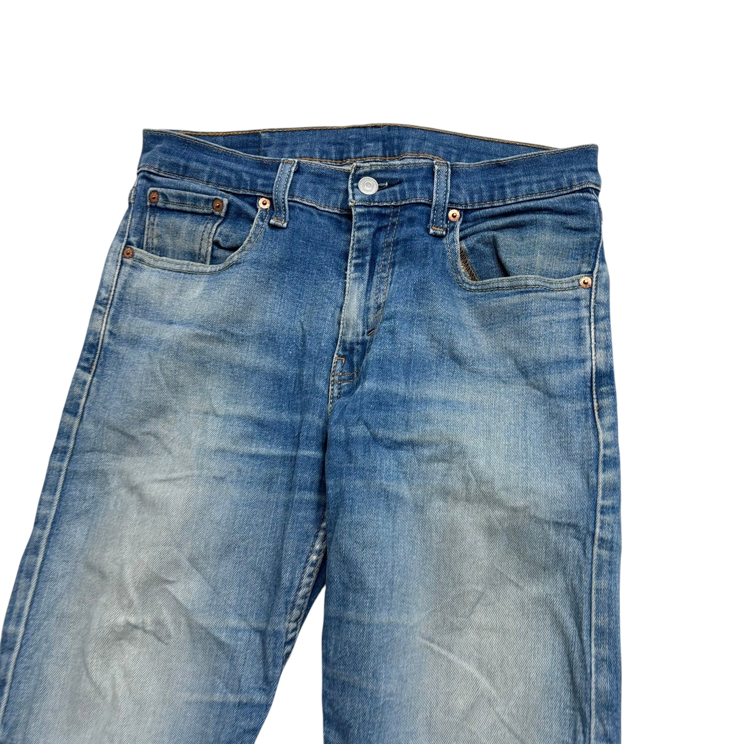 Levis 502 Jeans W30 L32 Mens Mid Blue Regular Tapered Fit Stretch Denim (F)
