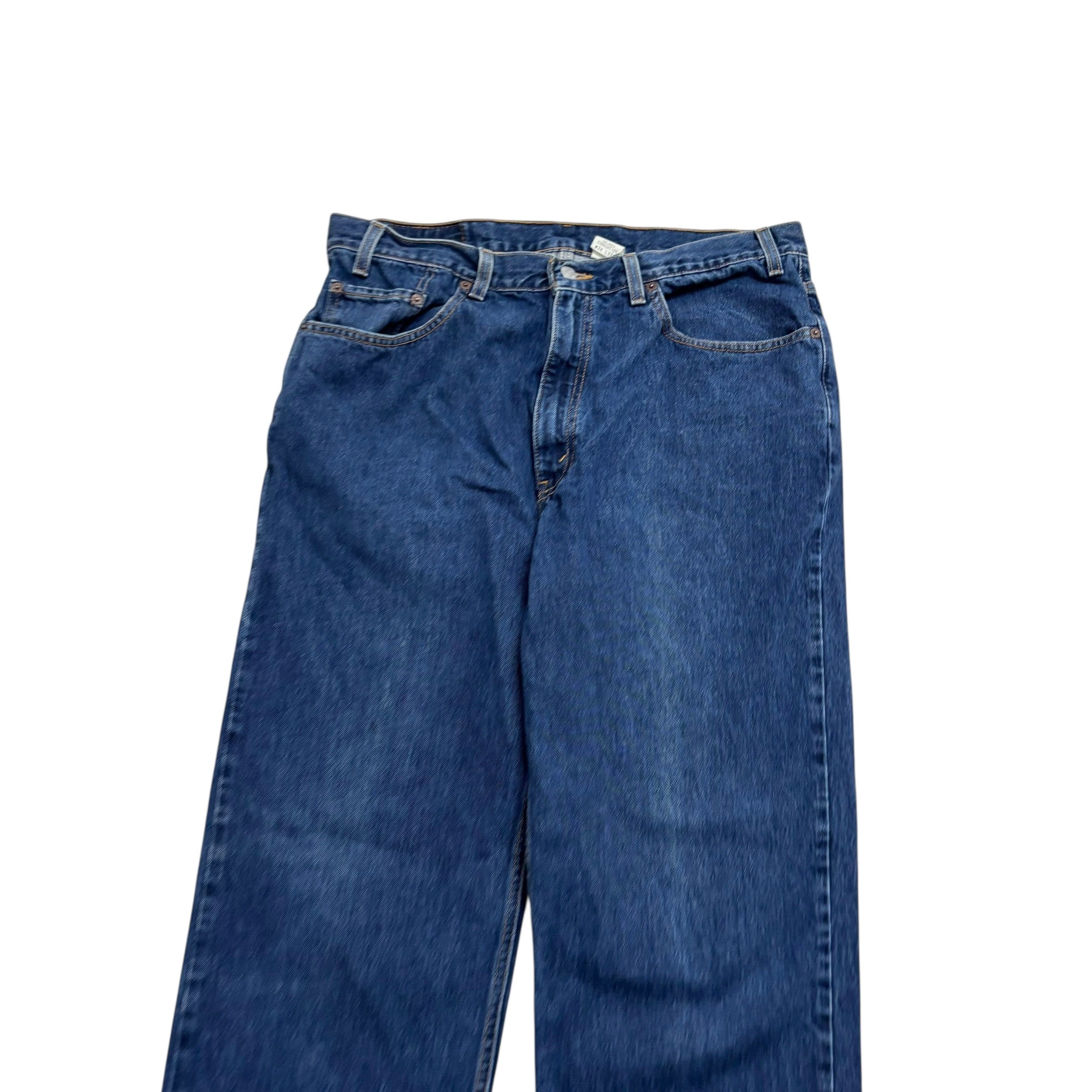 Levis Jeans W36 L32 Mens Dark Blue Relaxed Straight Fit Vintage Denim (E)