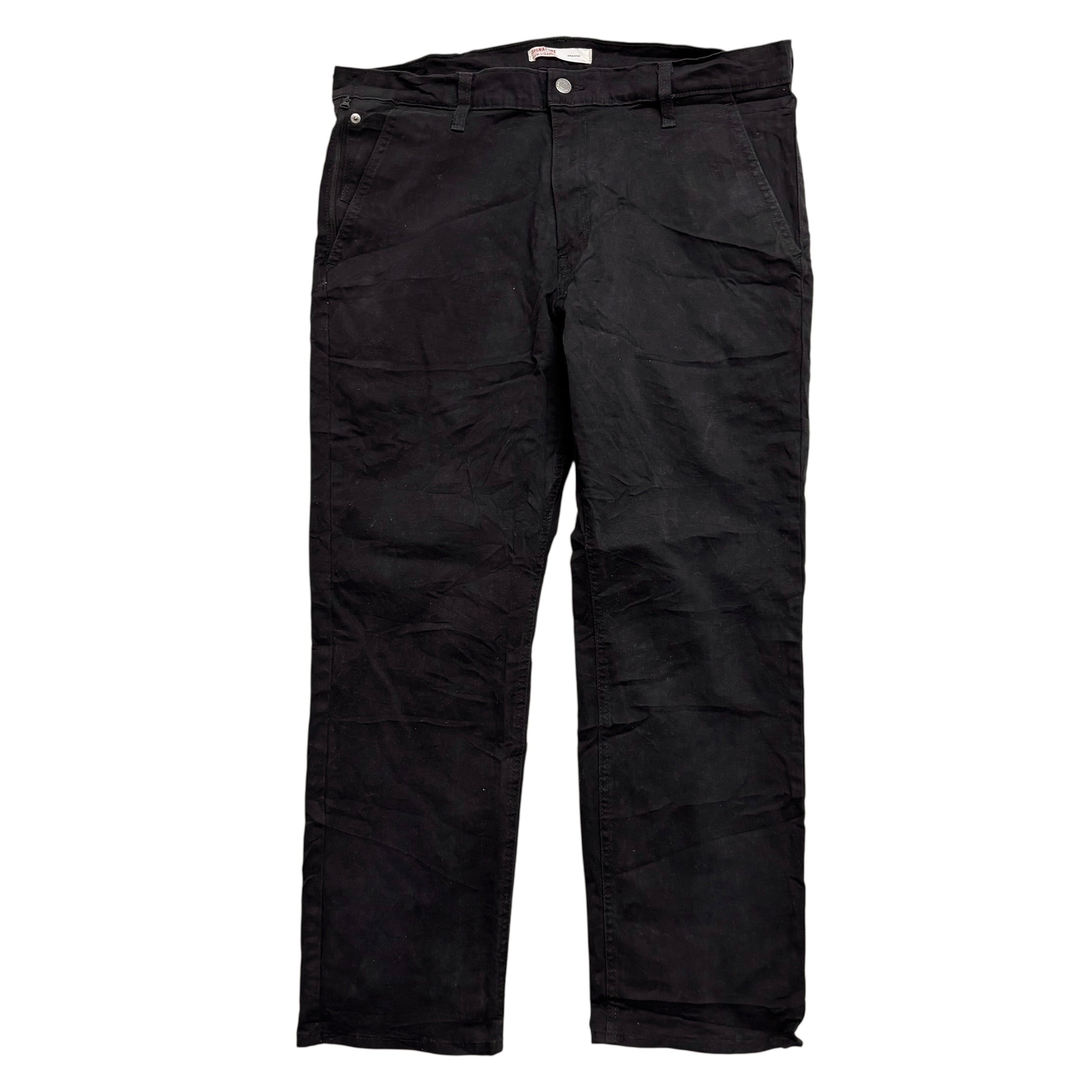 Levis Signature Jeans W38 L30 Mens Black Athletic Tapered Fit Stretch (E)