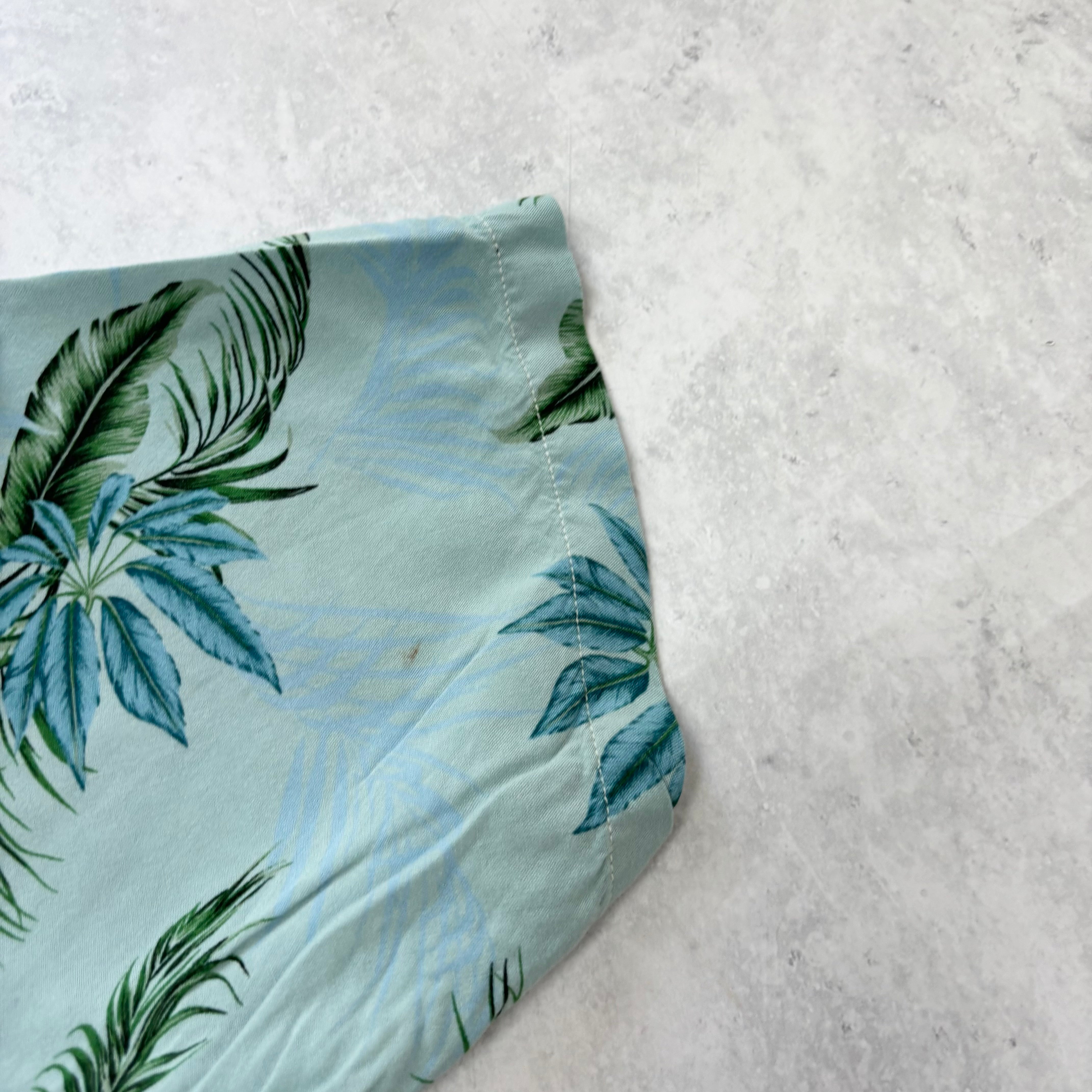 Hawaiian Shirt Mens XL Blue Floral Aloha Short Sleeve