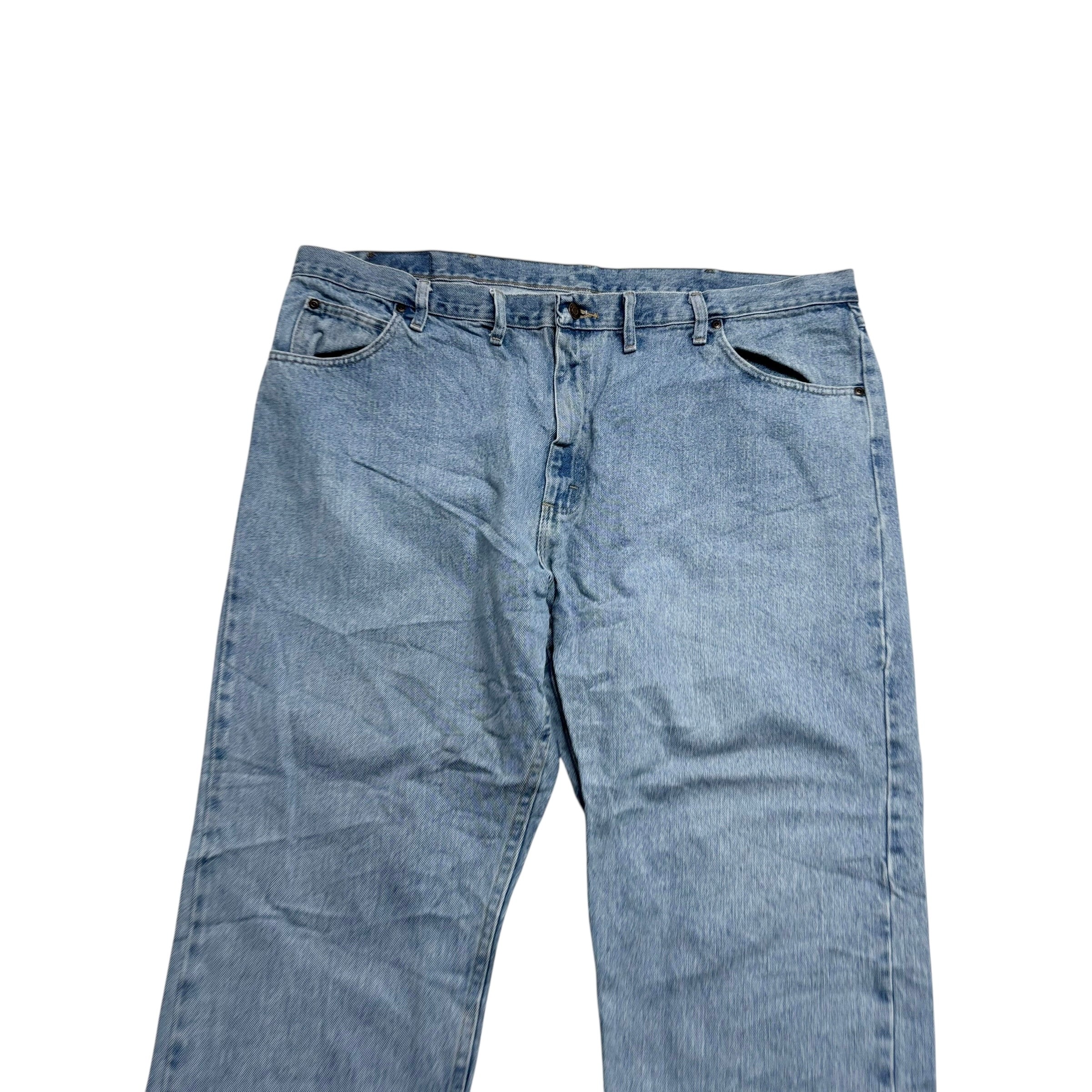Wrangler Jeans W46 L30 Mens Light Blue Relaxed Straight Fit Denim (E)