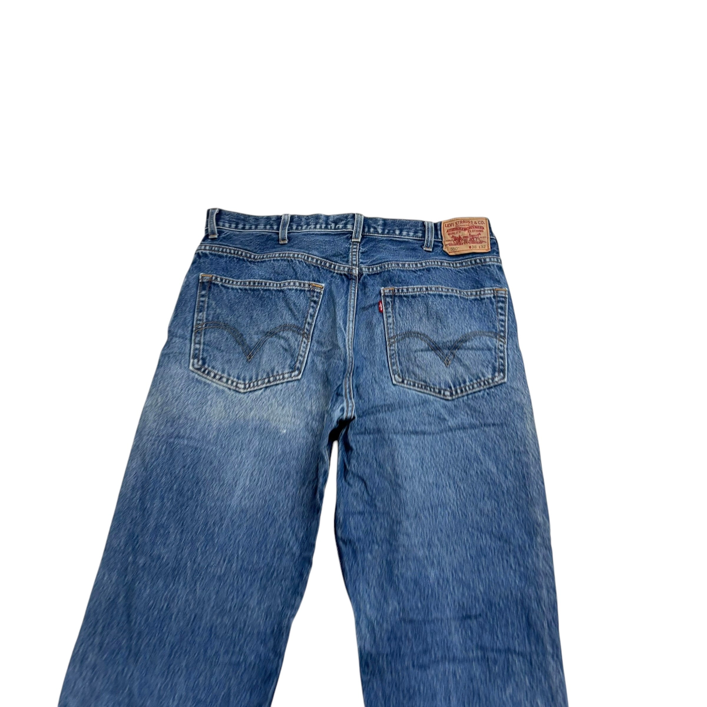 Levis 550 Jeans W36 L32 Mens Mid Blue Baggy Relaxed Straight Fit Vintage Denim