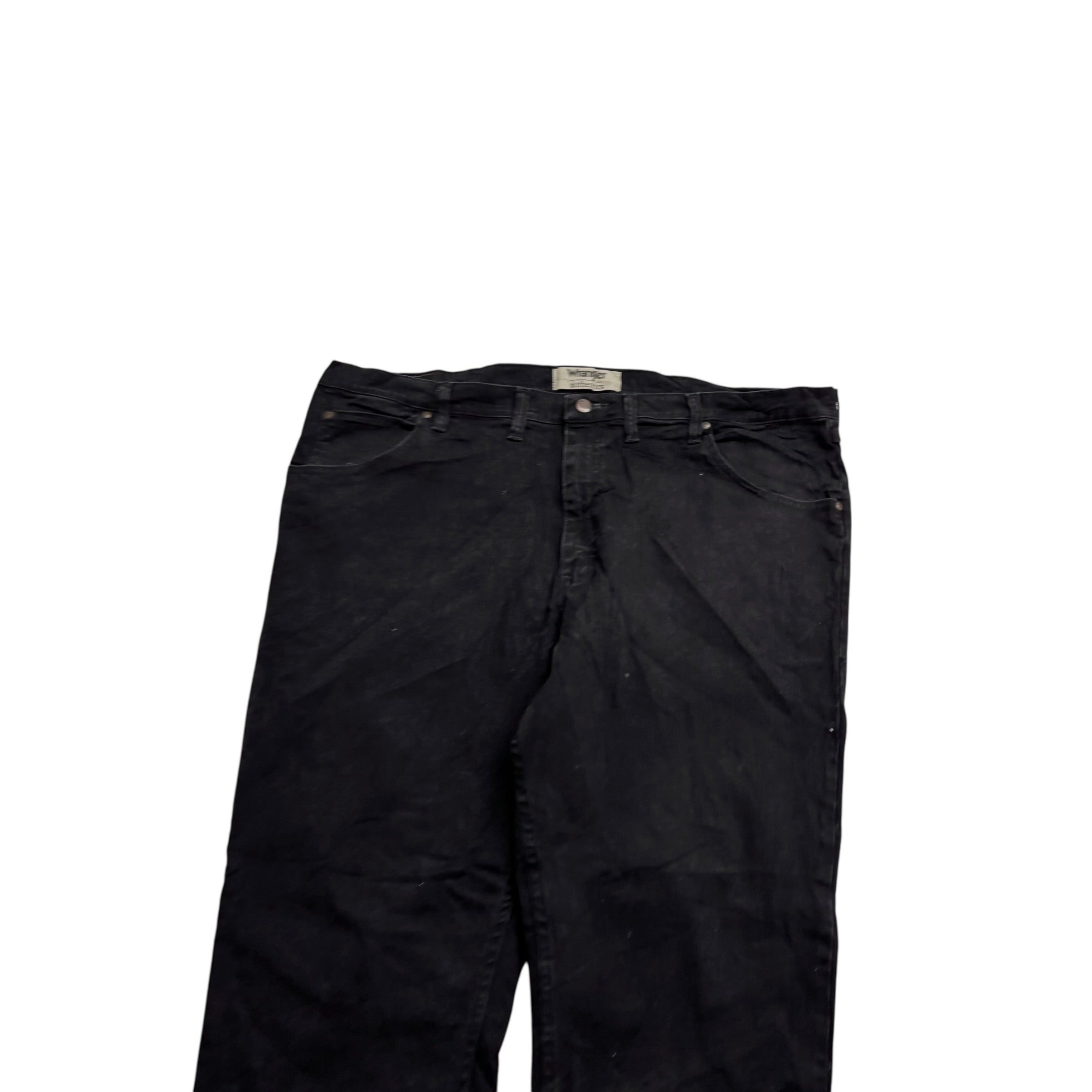 Wrangler Jeans W44 L28 Mens Black Baggy Relaxed Straight Fit Stretch Denim (E)