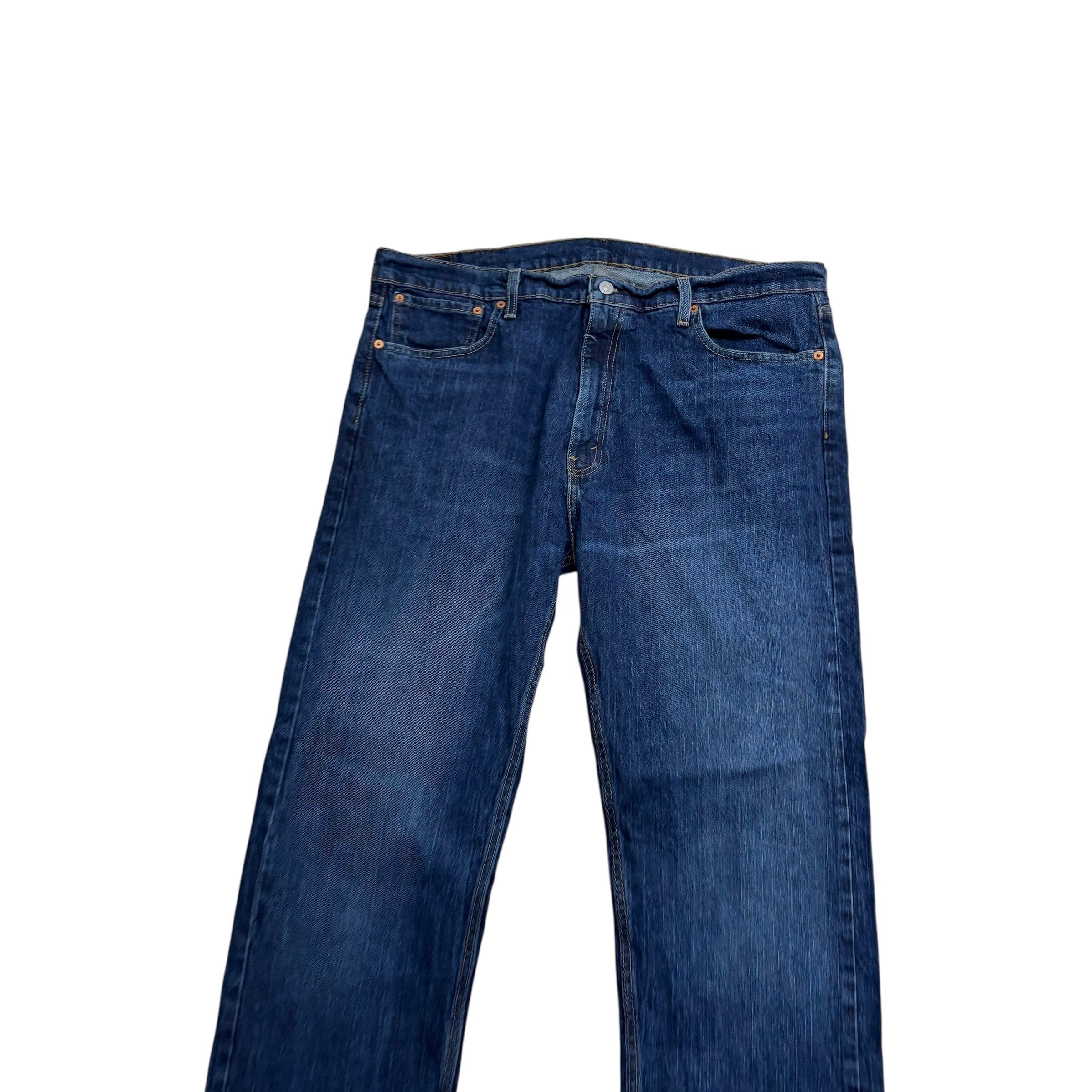 Levis 505 Jeans W40 L34 Mens Dark Blue Regular Straight Fit Stretch Denim (E)